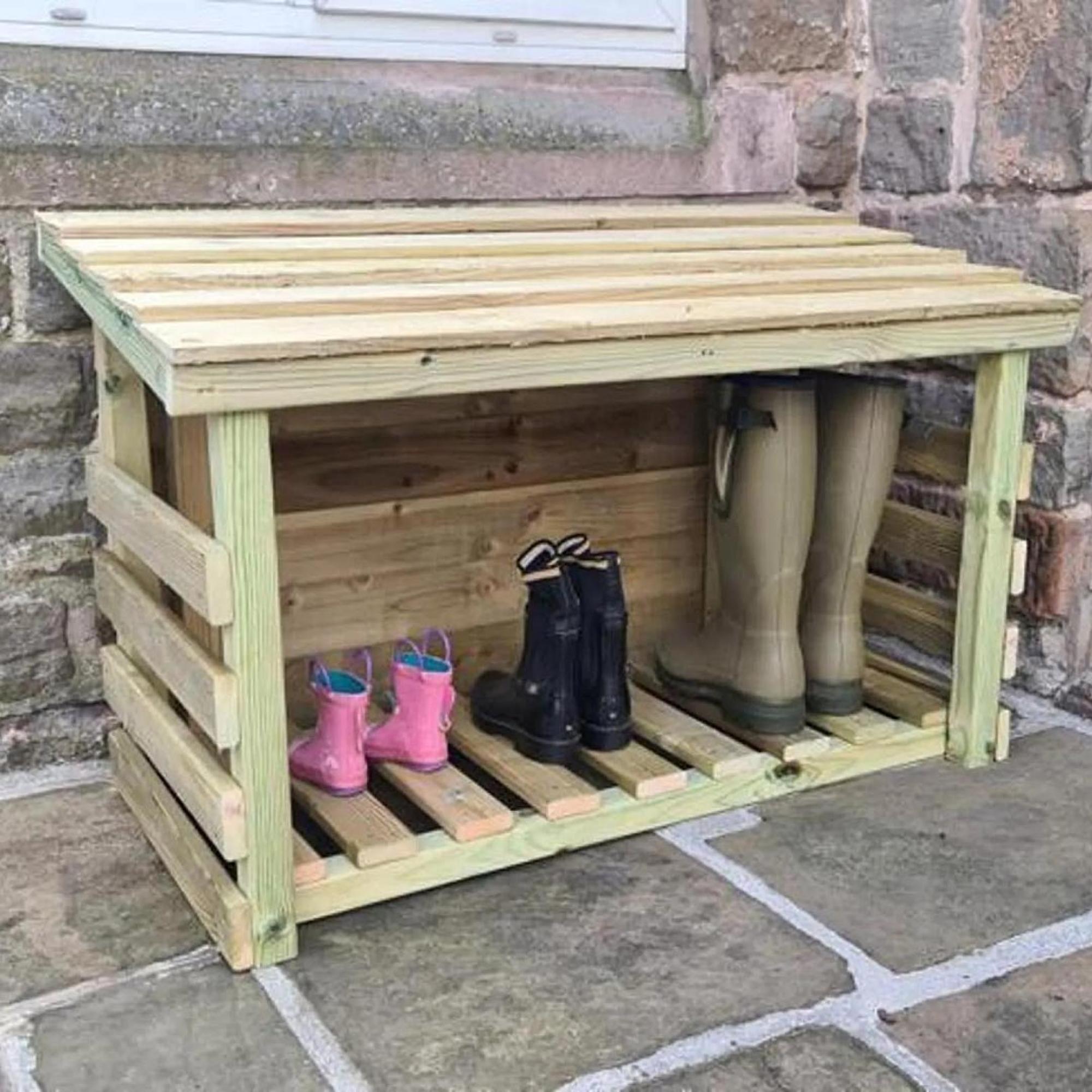 Heavy Duty Garden Boot Store - Timber Wood