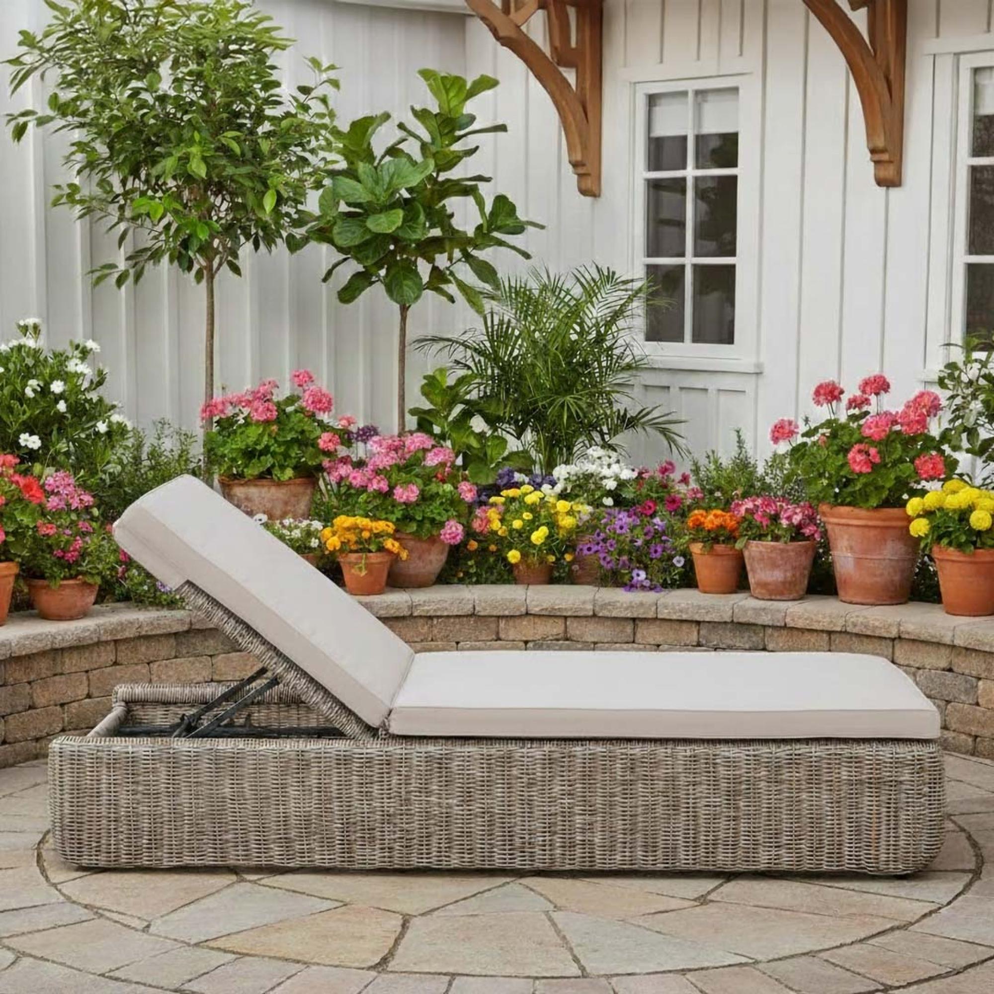 Skala Outdoor Lounger Light Rattan