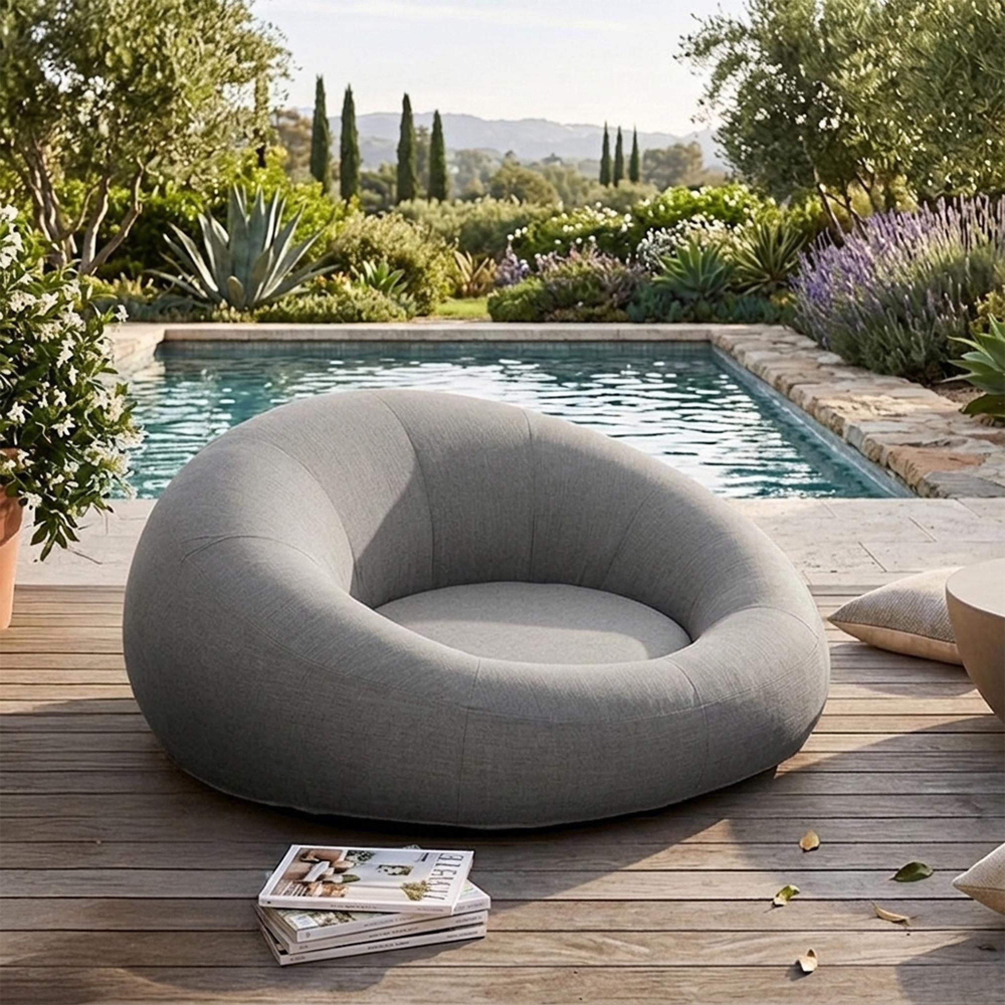 Donut Outdoor Round Day Bed - Grey - Polypropylene
