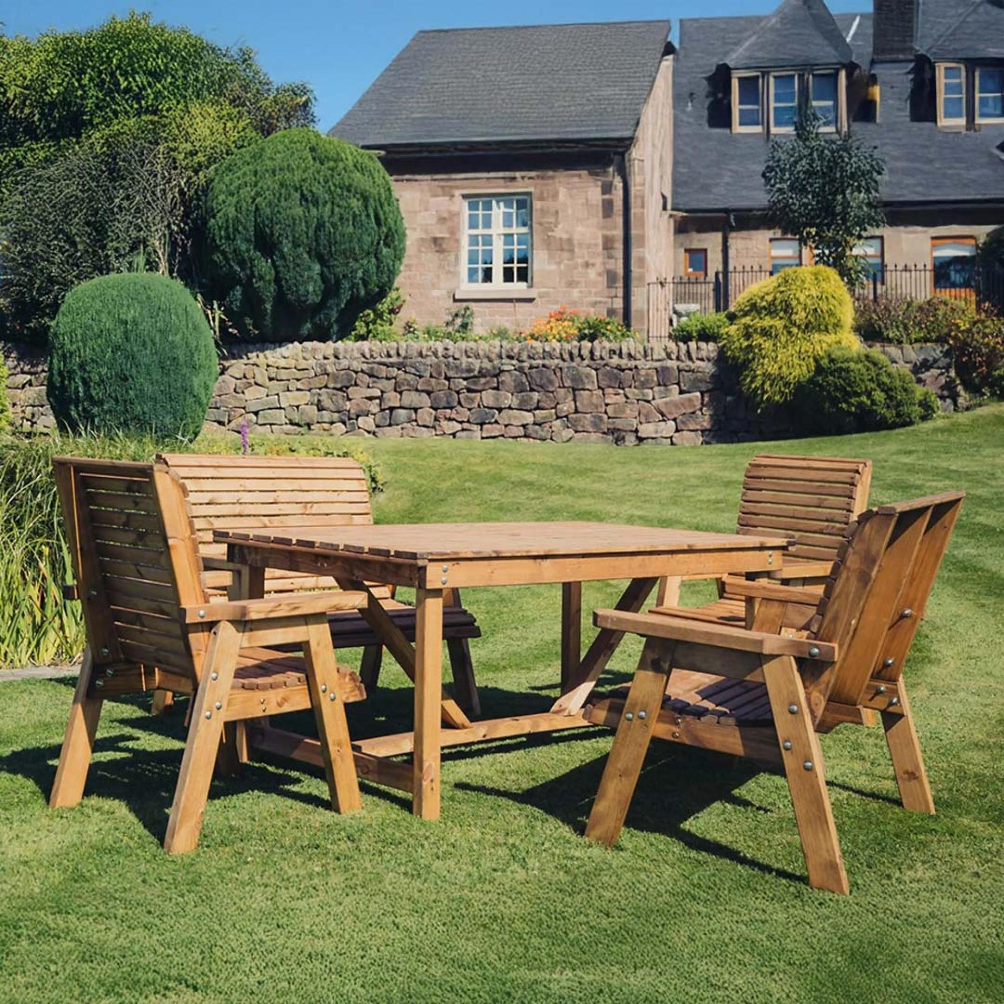 Garden Dining Set - 6 Seater - Redwood