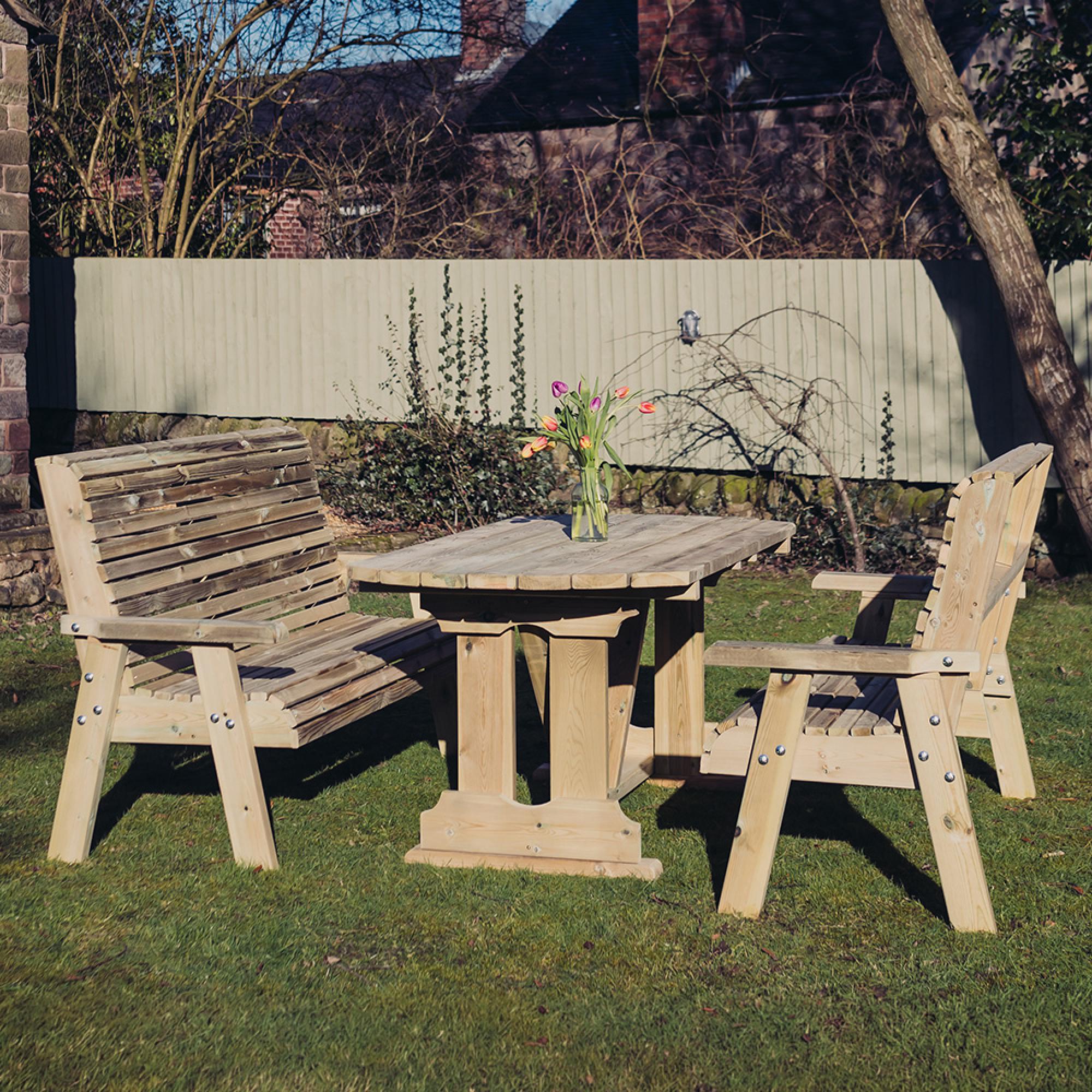 Ergo Garden Set - 4 Seater - Redwood