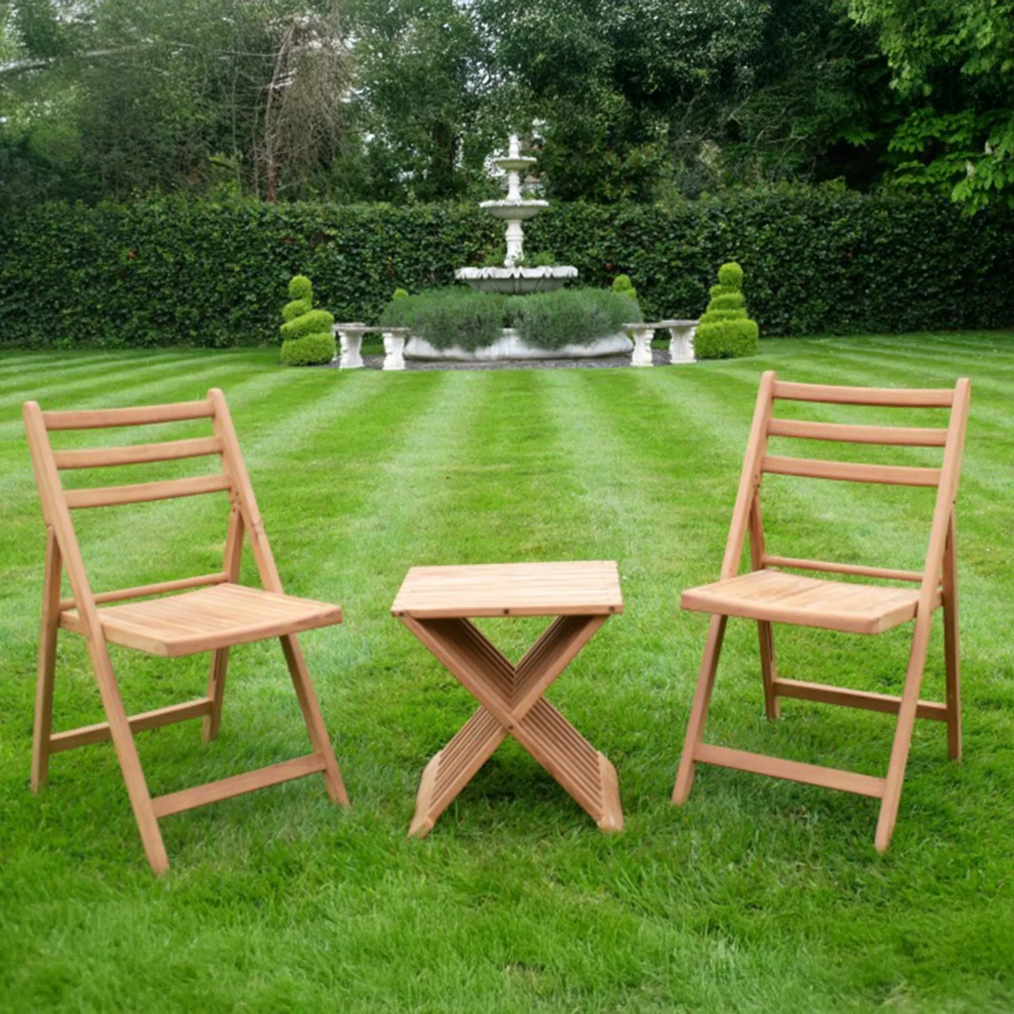 Garden Chair Set - Teak Wood - Folder Style