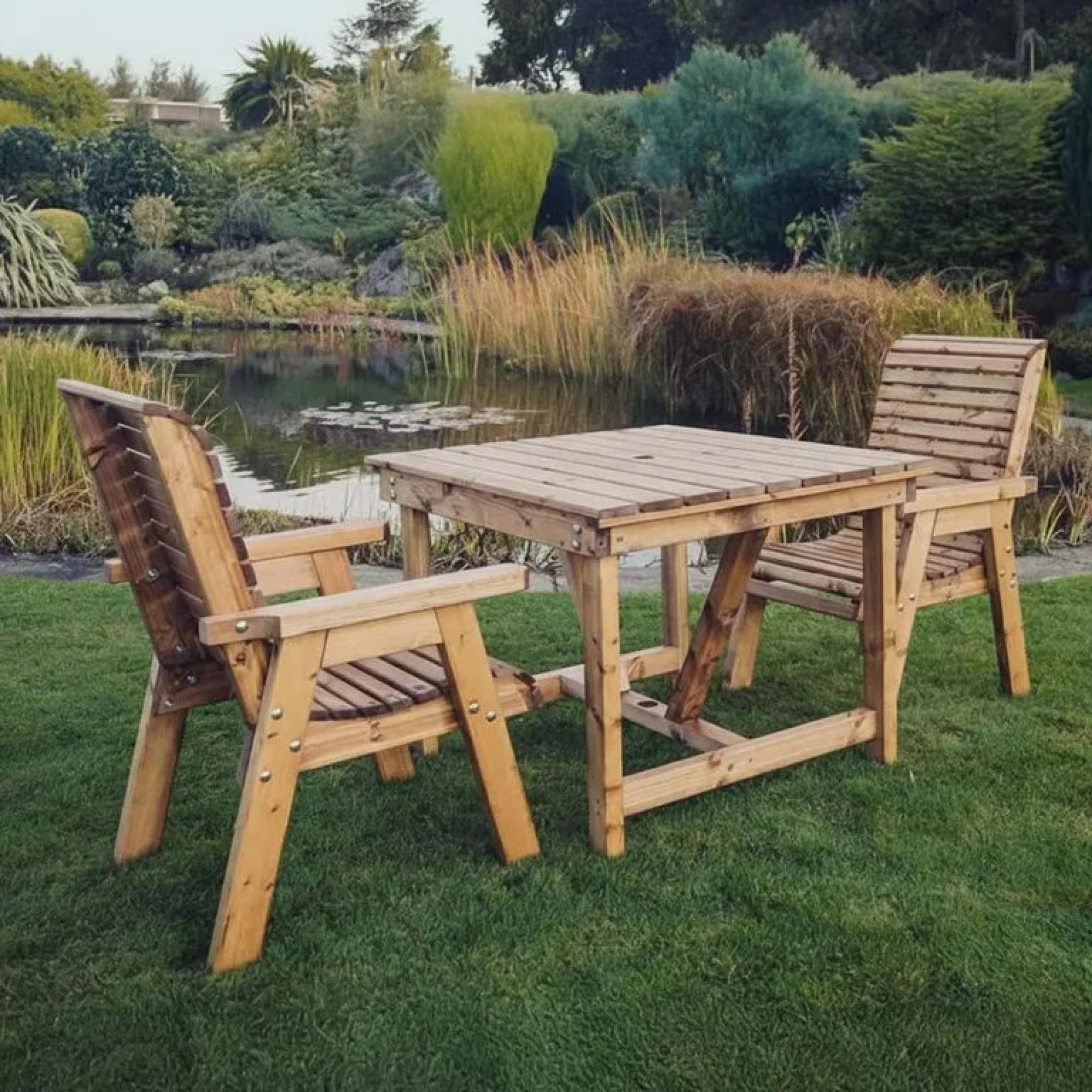 Garden Bistro Set - 2 Seater - Redwood