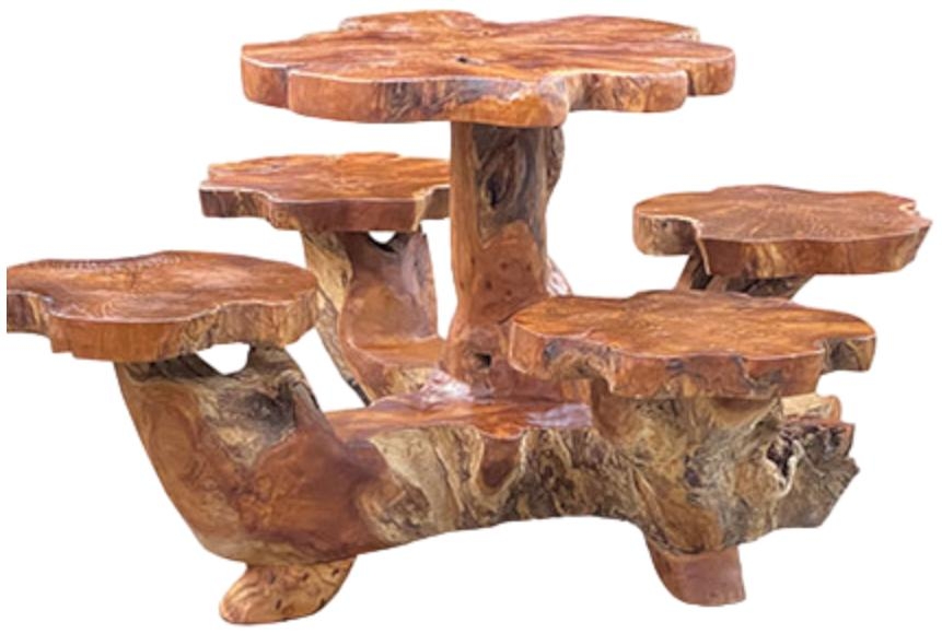 Teak Root Bar Table Set