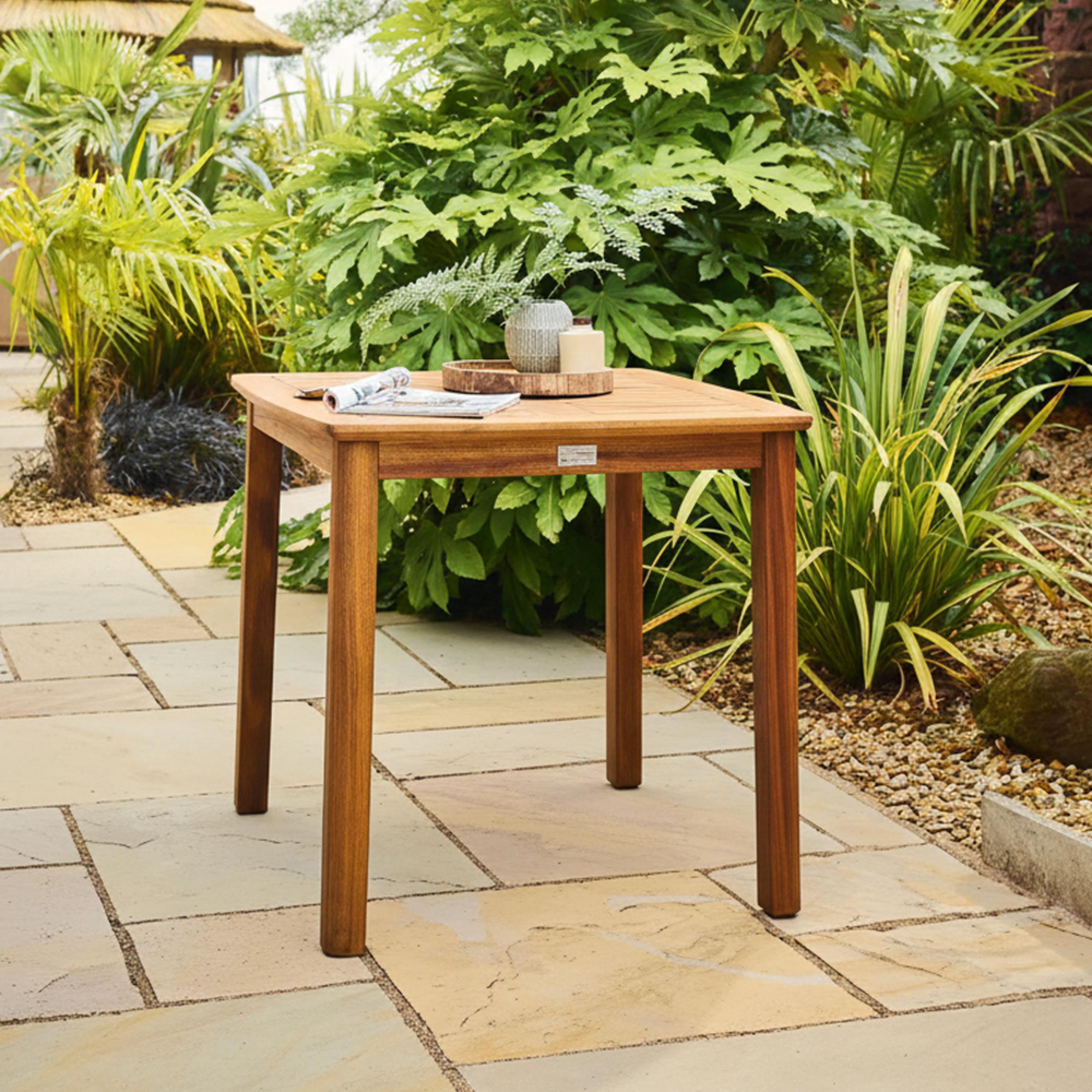 Cotswold Garden Dining Table - 4 Seater - 80cm - Square - Acacia Wood