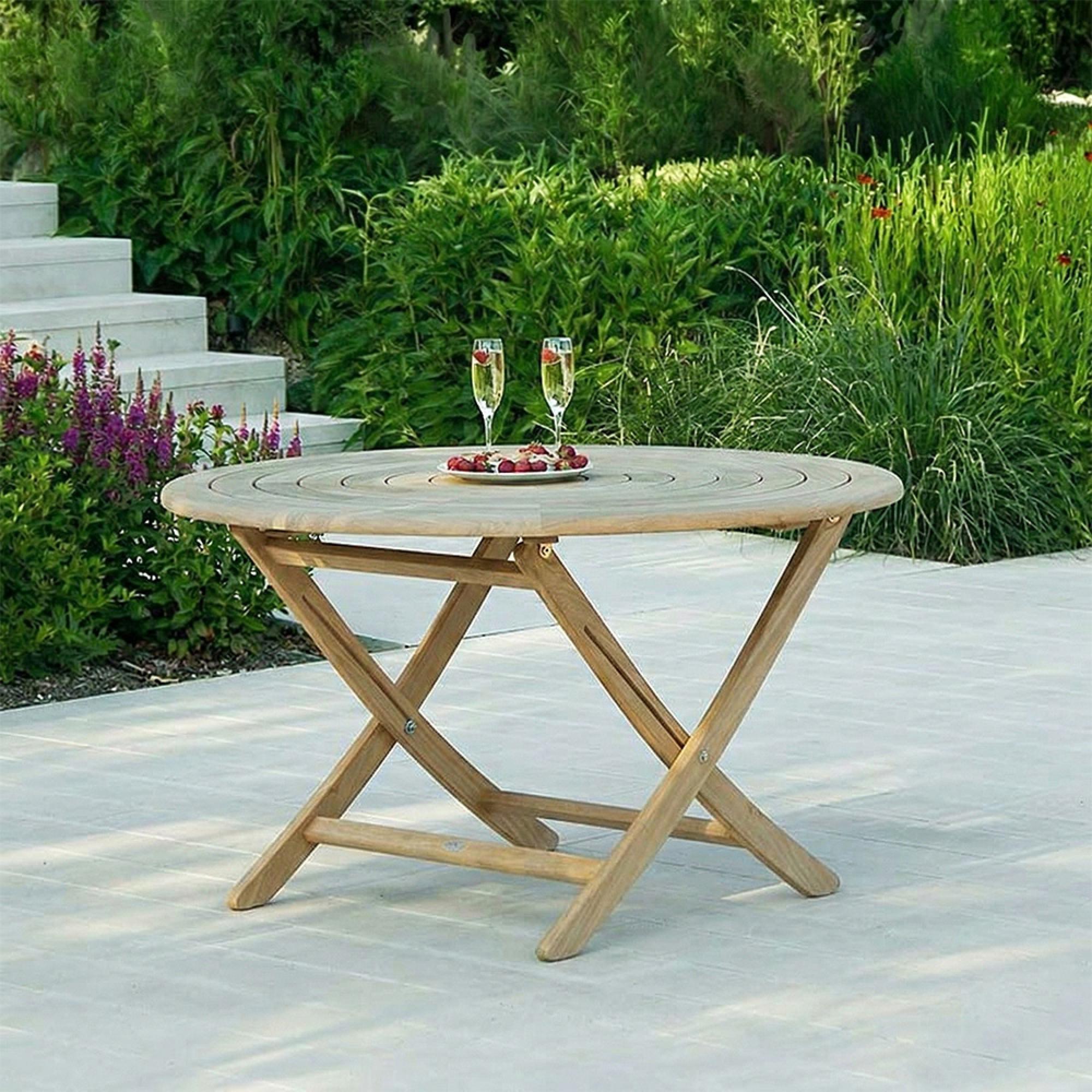 Roble Wood Garden Bengal Folding Dining Table - 4 Seater - 130cm