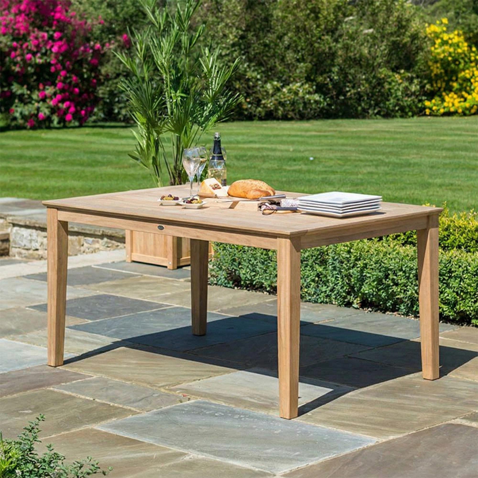 Roble Wood Garden Dining Table - 6 Seater - 150cm