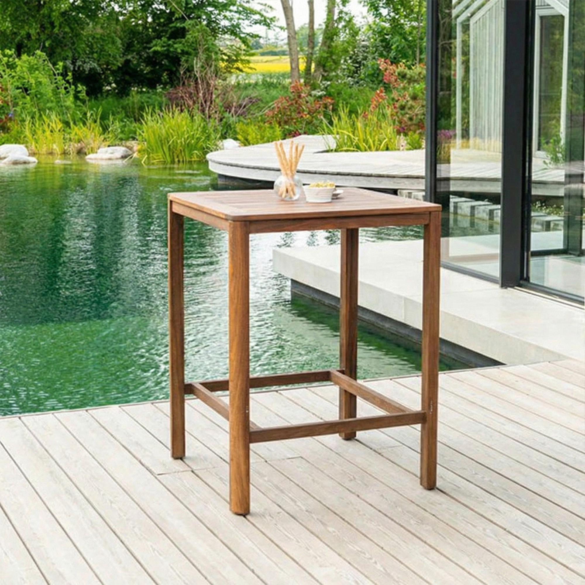 Bolney Square Bar Table - Garden - Acacia Wood