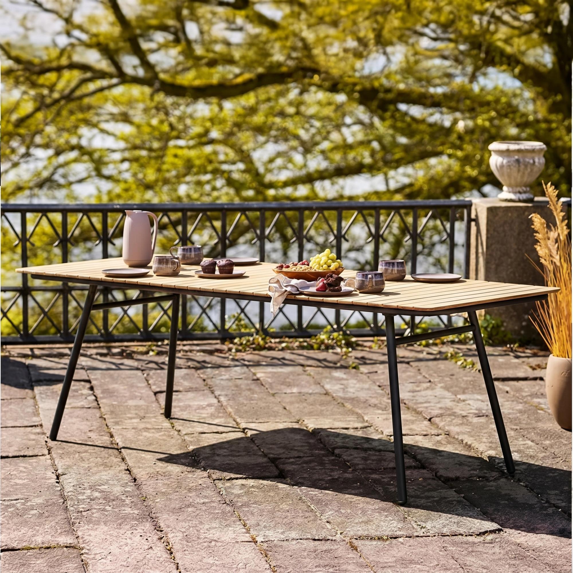 Cleveland Garden Dining Table - 10 Seater - 220cm - Teak Wood - Natural