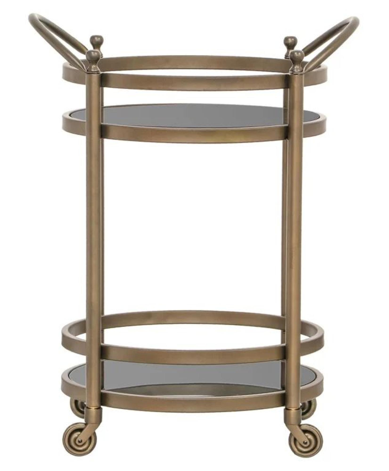 Hendricks Glass and Brushed Gold Trolley