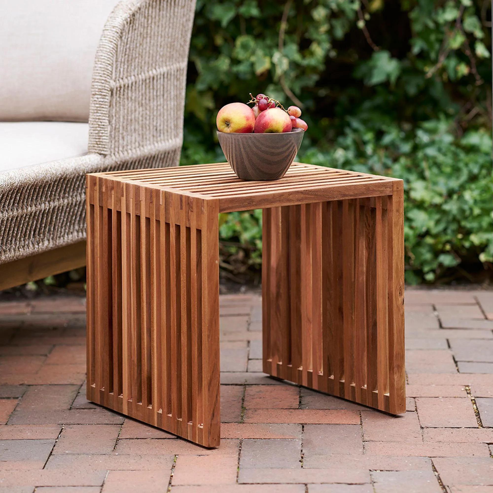 Pego Side Table - Square - Slatted - Teak Wood