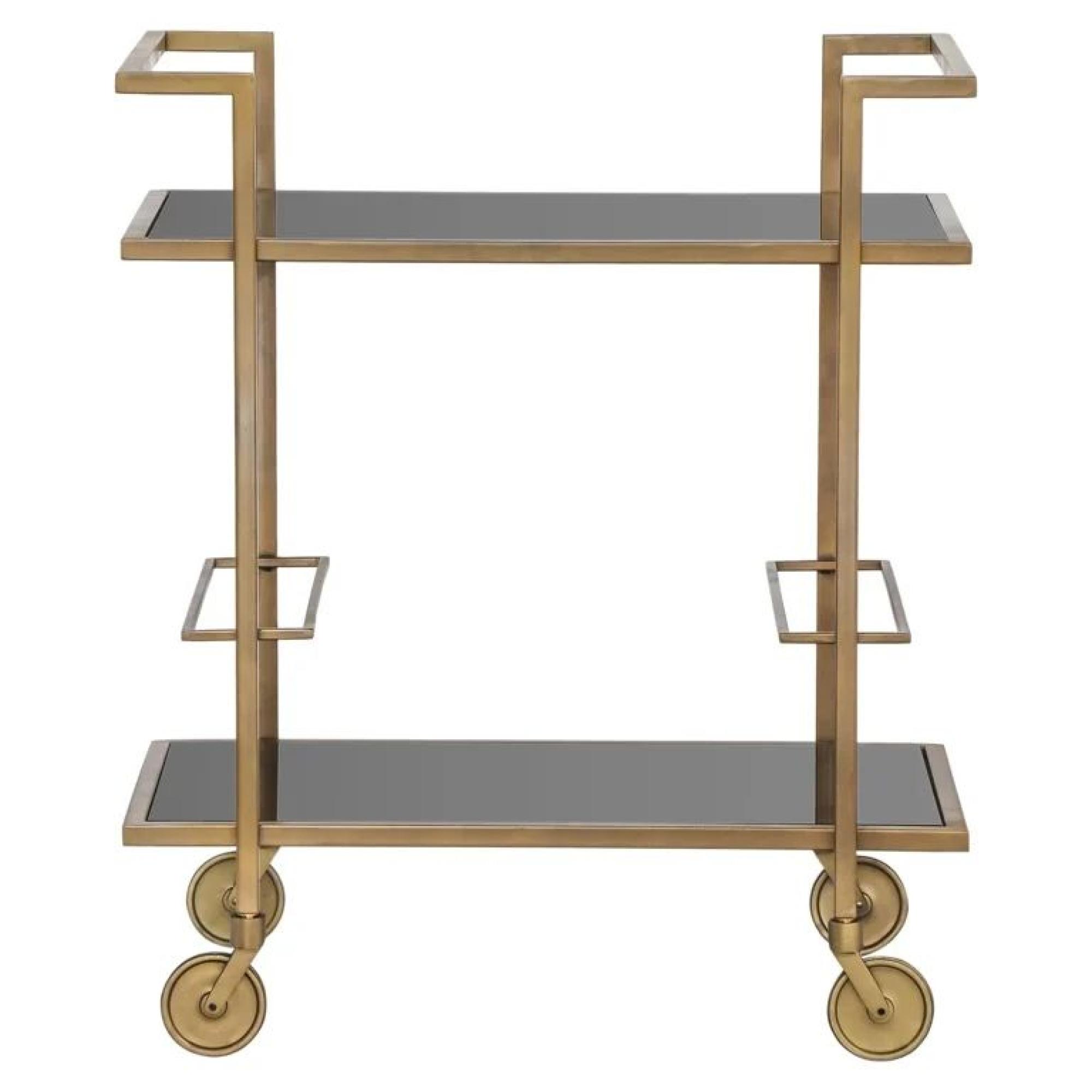 Xo Glass and Brushed Gold Trolley