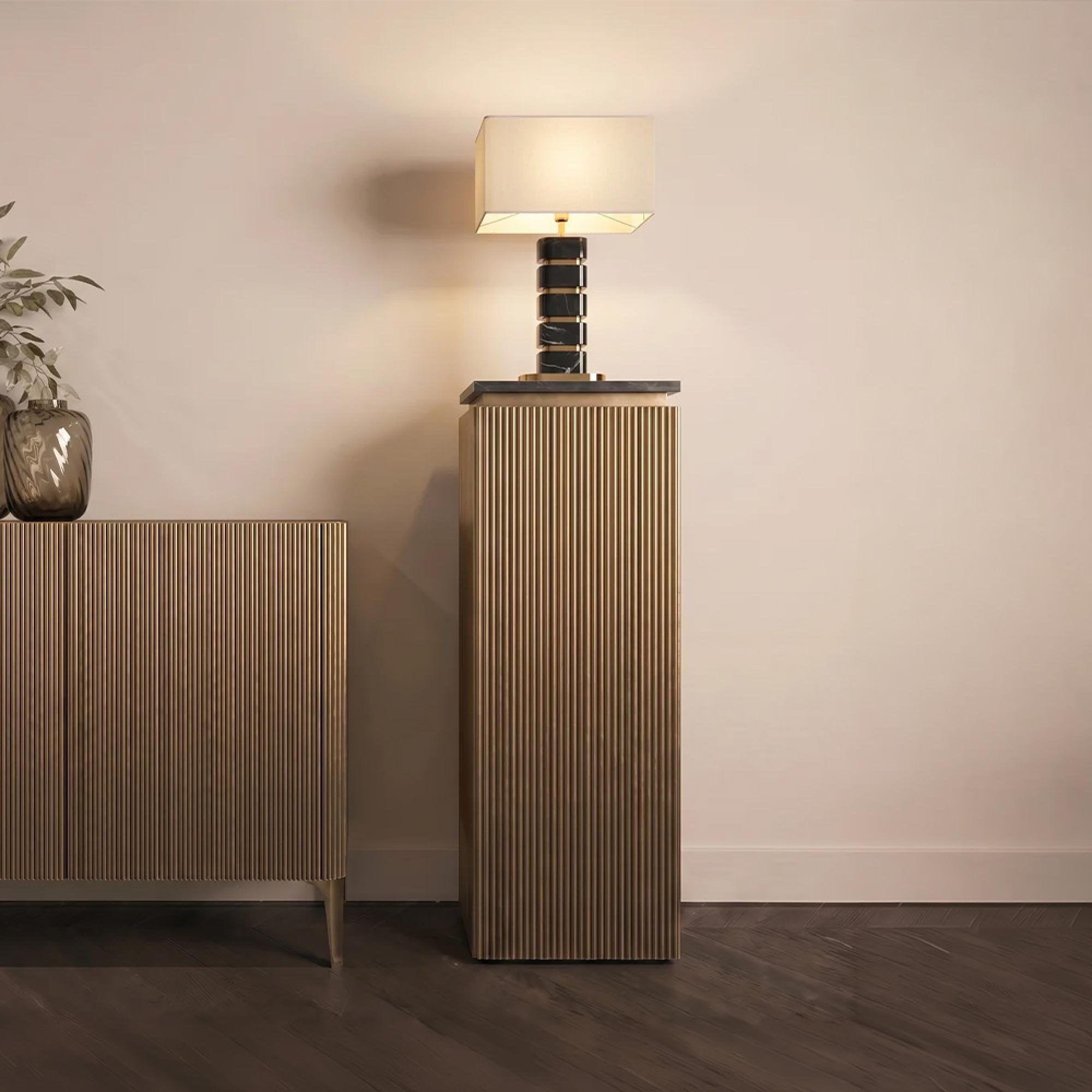 Ironville Brass Ribbed 1 Door Column Pedestal
