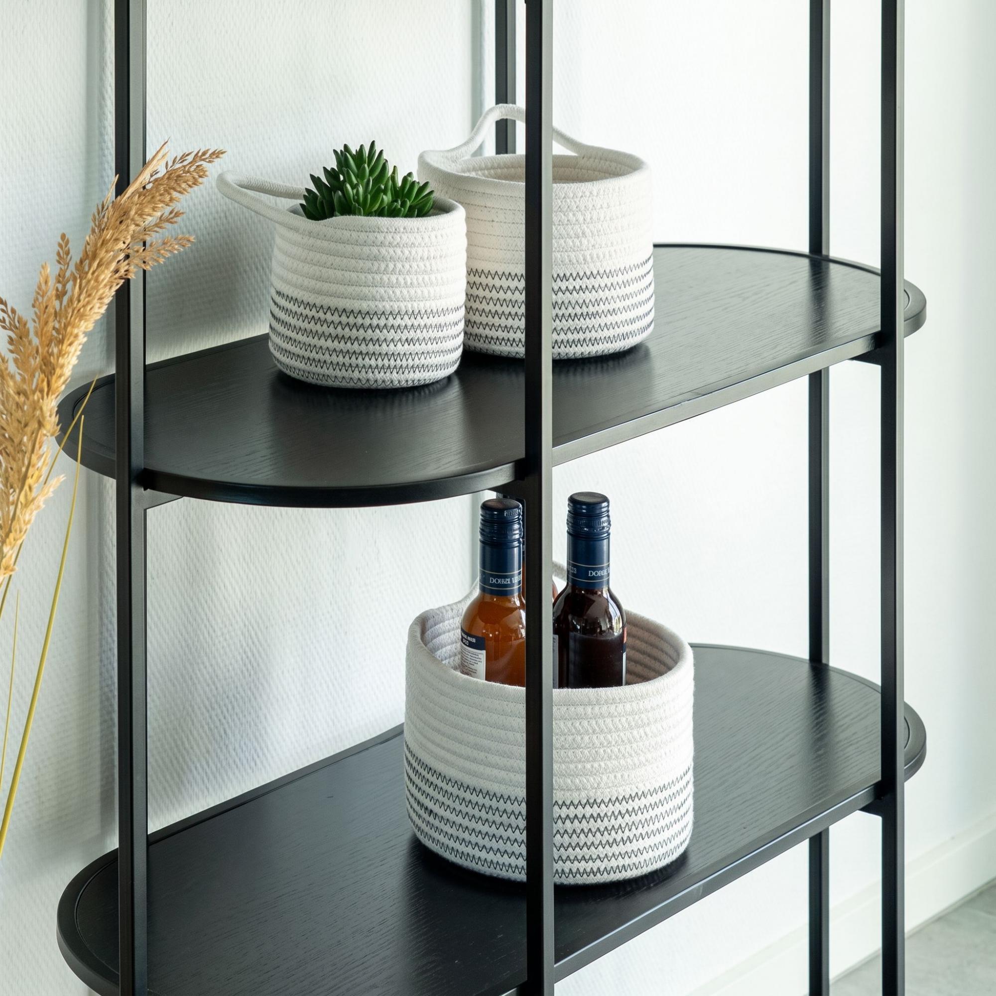 Algar Basket - Set of 3 - Fabric - White & Grey