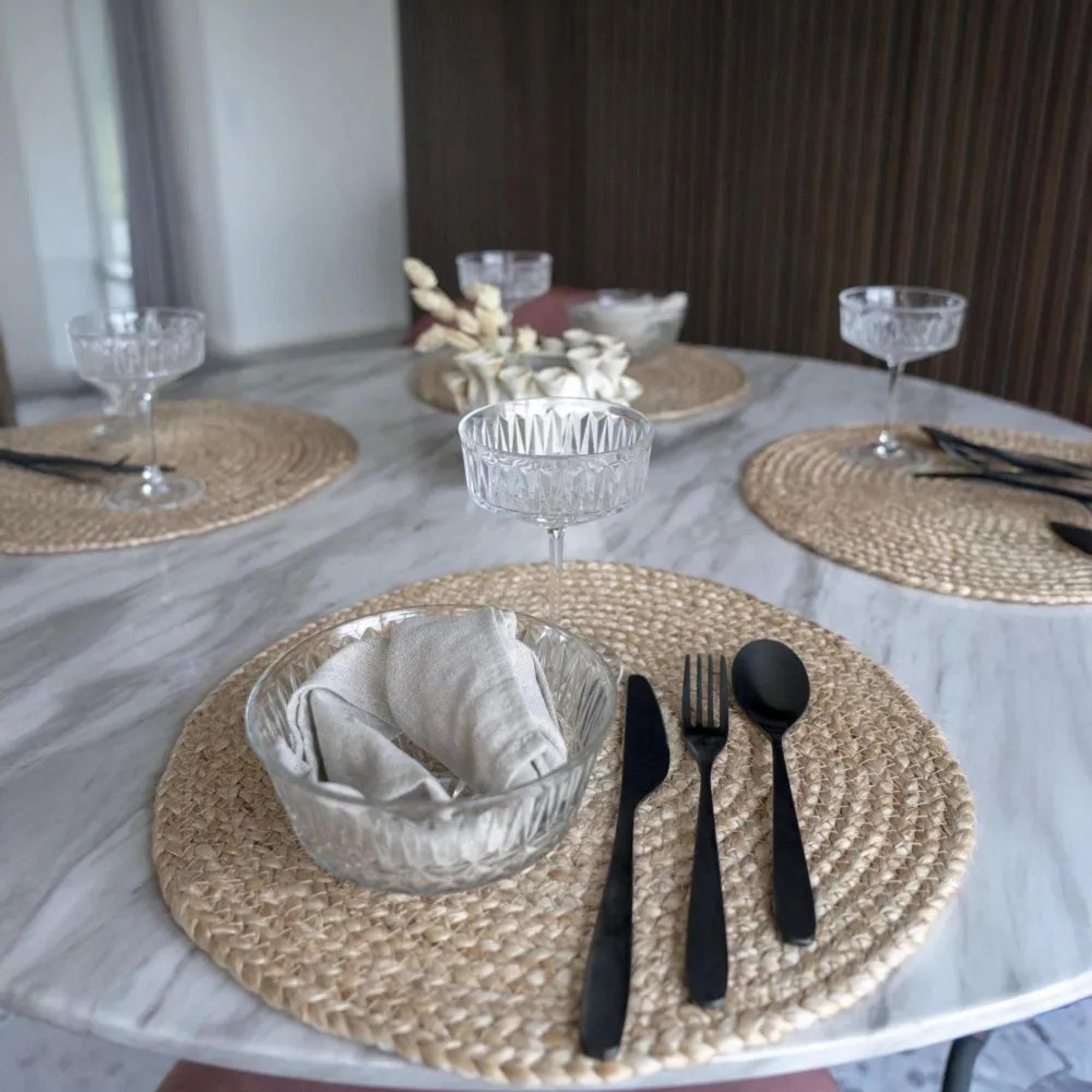 Bombay Jute Braided Round Placemat - Set of 4 - Natural