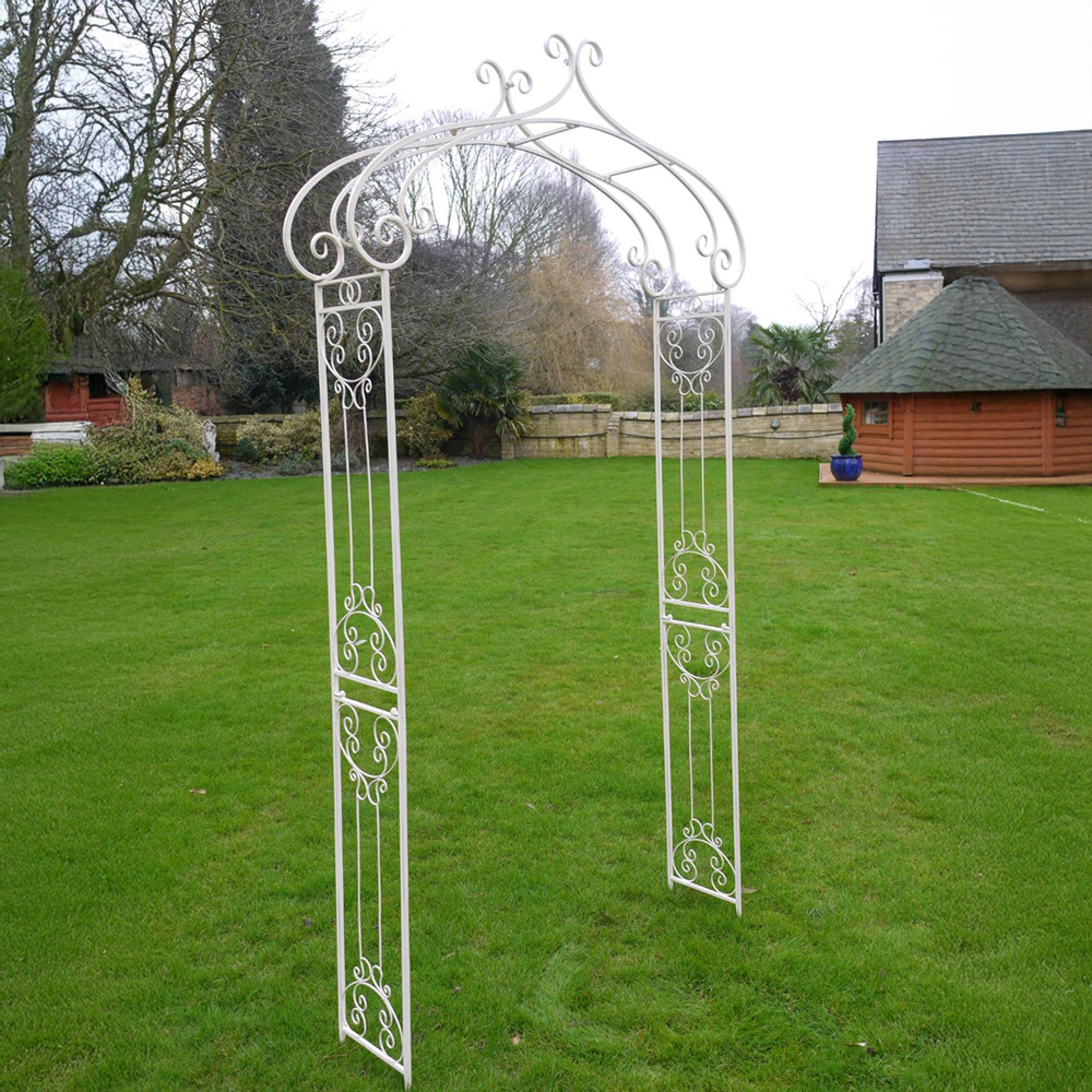 Garden Arch - Antique Cream Metal