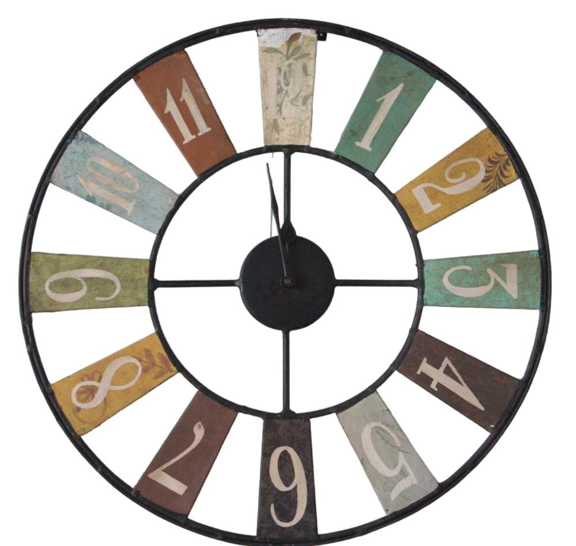 Archie Wall Clock Round Skeleton Black Metal