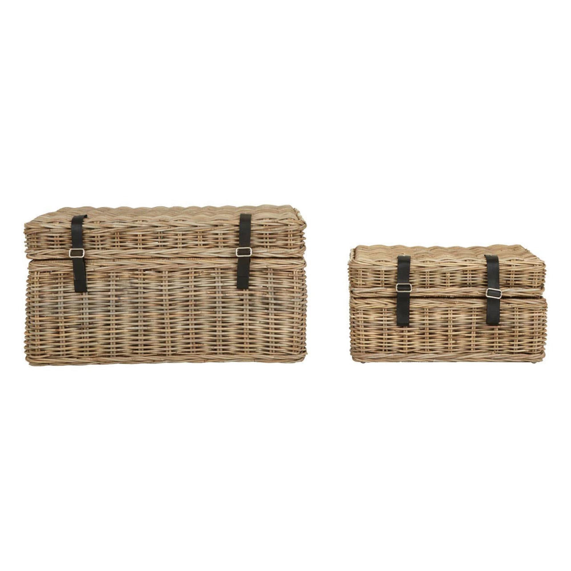 Argento Storage Basket Set Of 2 Greywash Rattan