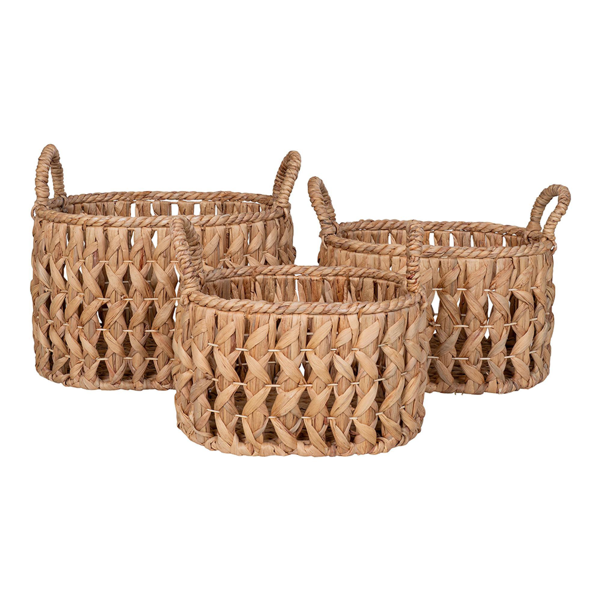 Balerma Waterhyacinth Basket - Set of 3 - Natural