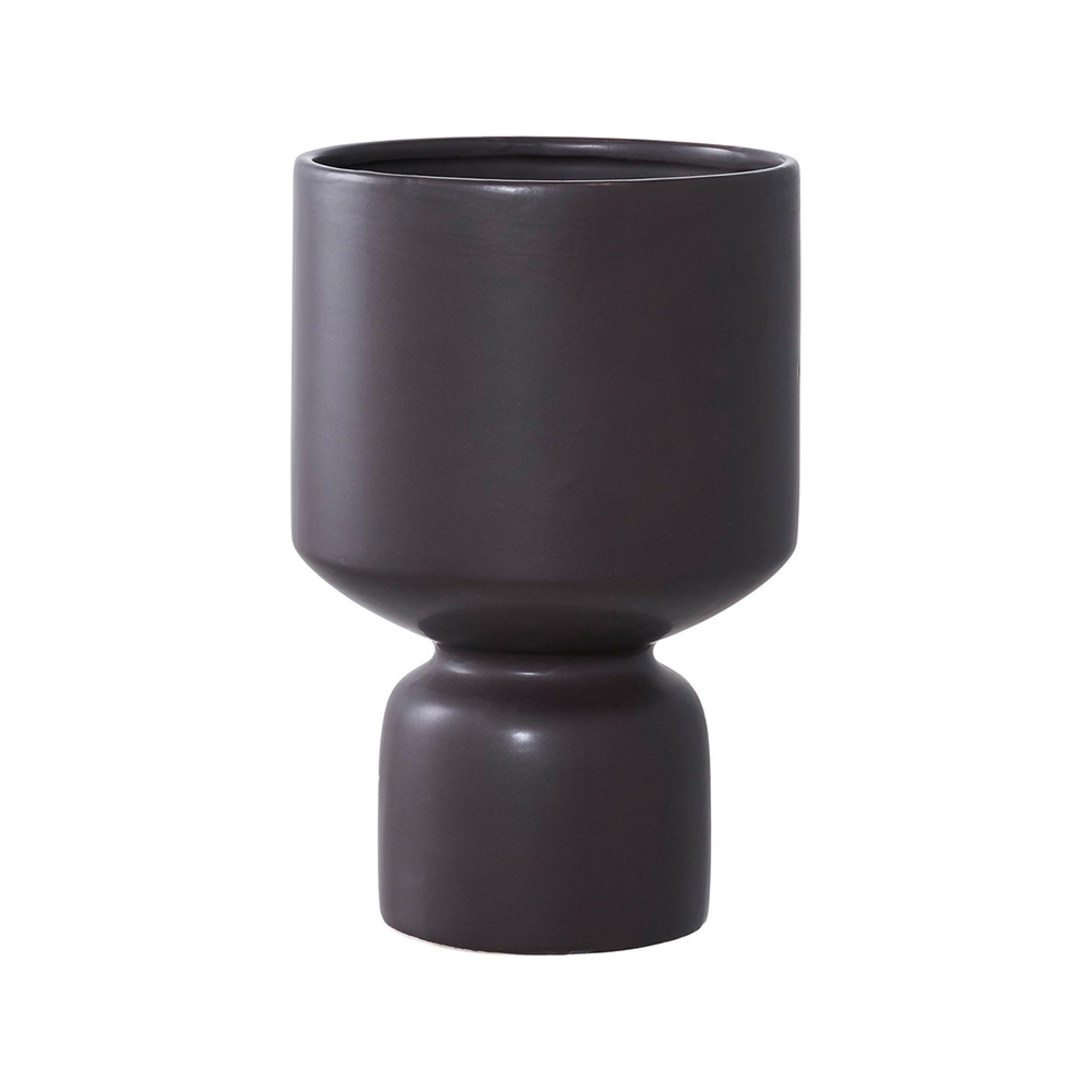 Flower Pot - Ceramic - Black