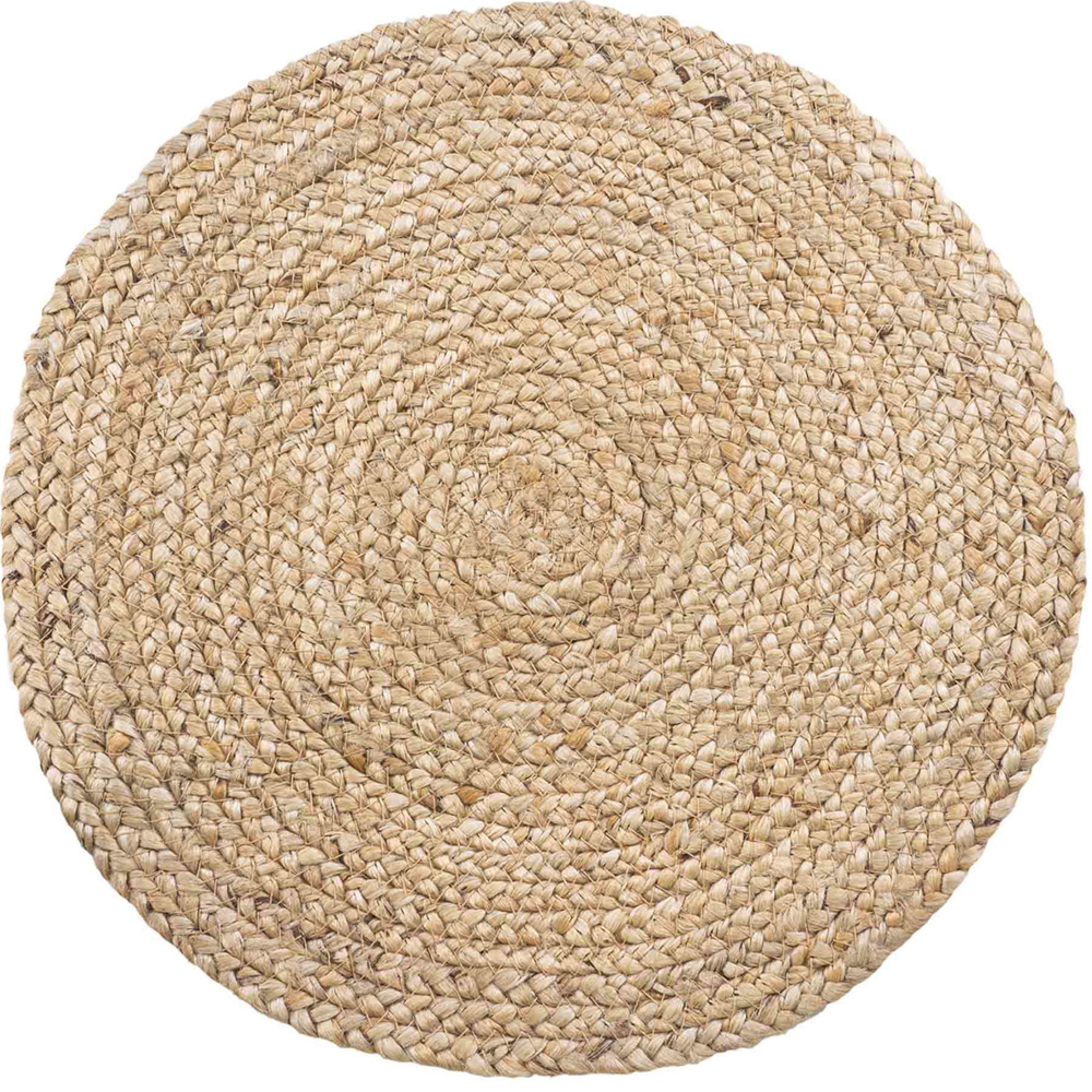 Bombay Jute Braided Round Placemat - Set of 4 - Natural