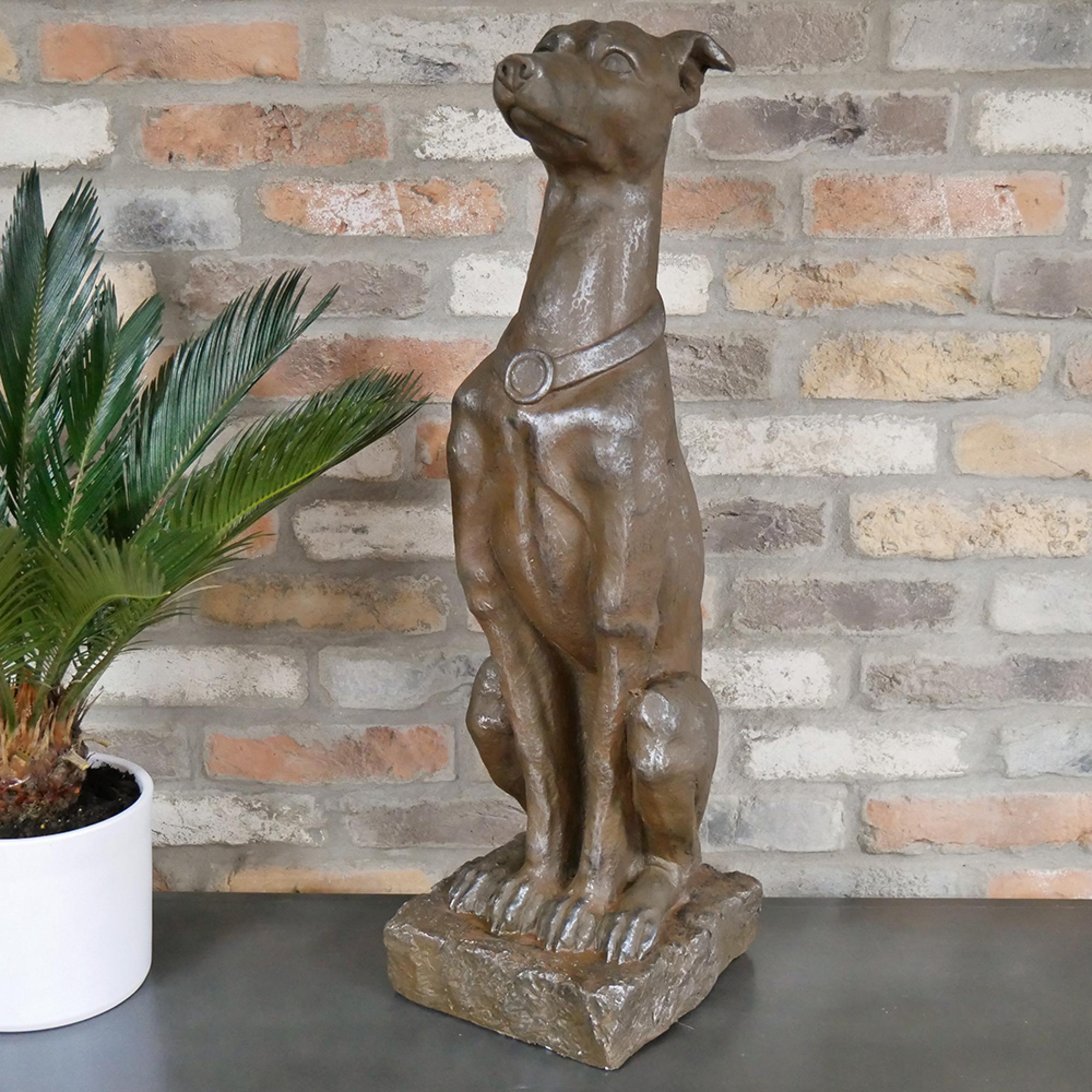 Brown Sitting Dog Statue Set Of 2 Resin