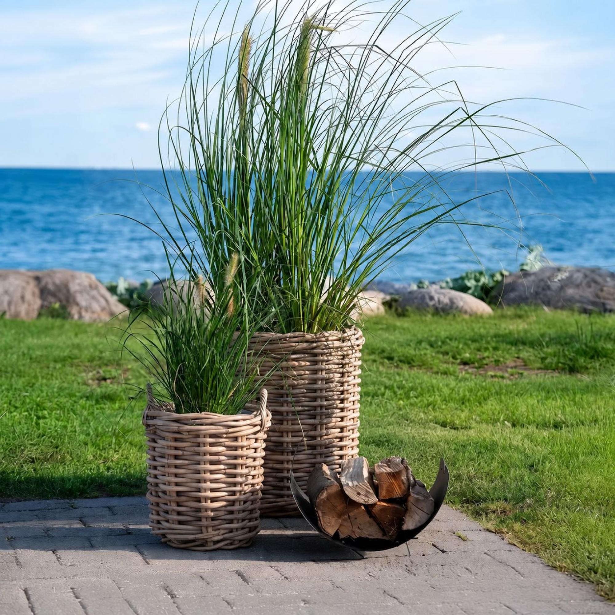 Burton Basket - Round - Natural - Rattan - Set of 2