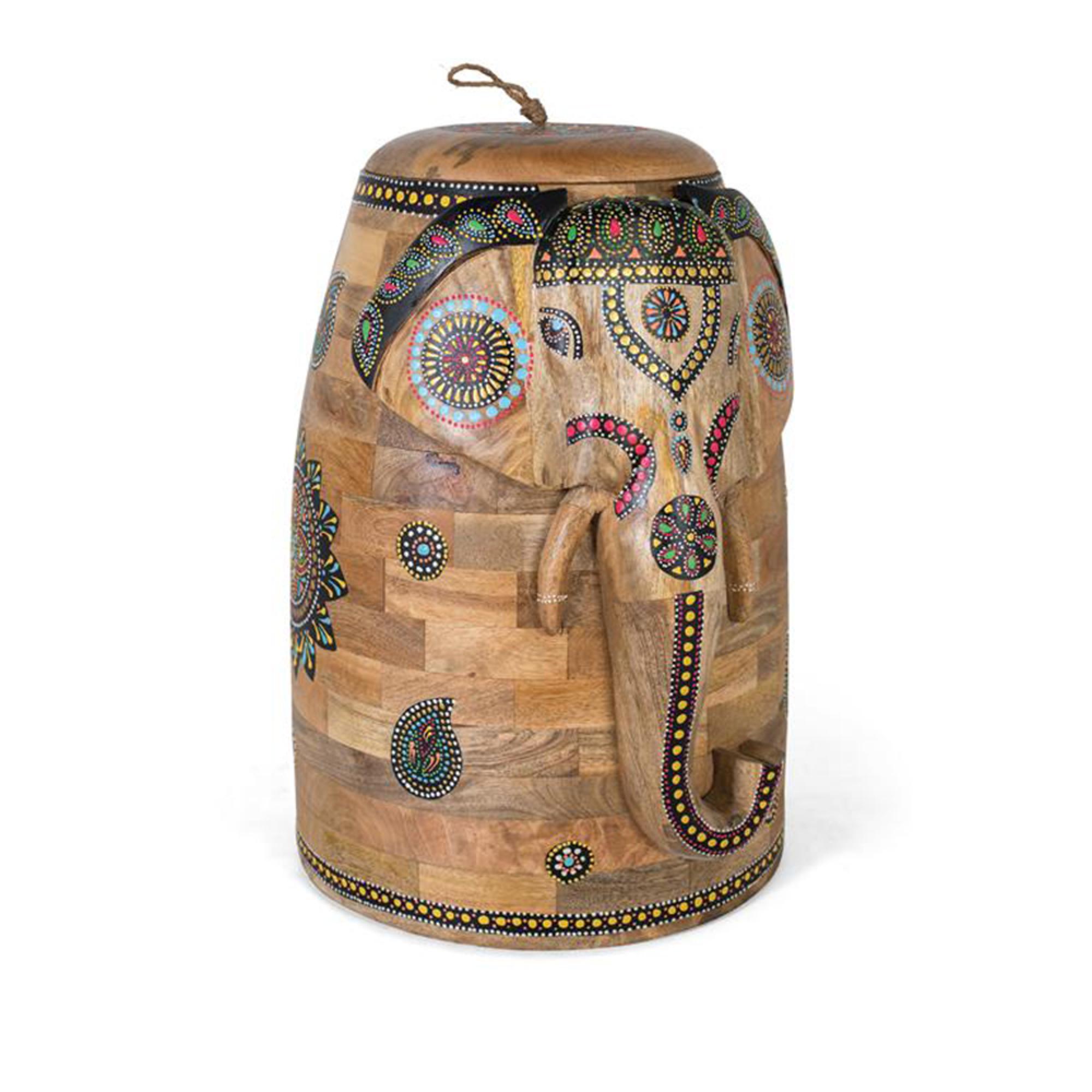 Chieti Vase - Mango Wood - Painted - Elephant Style