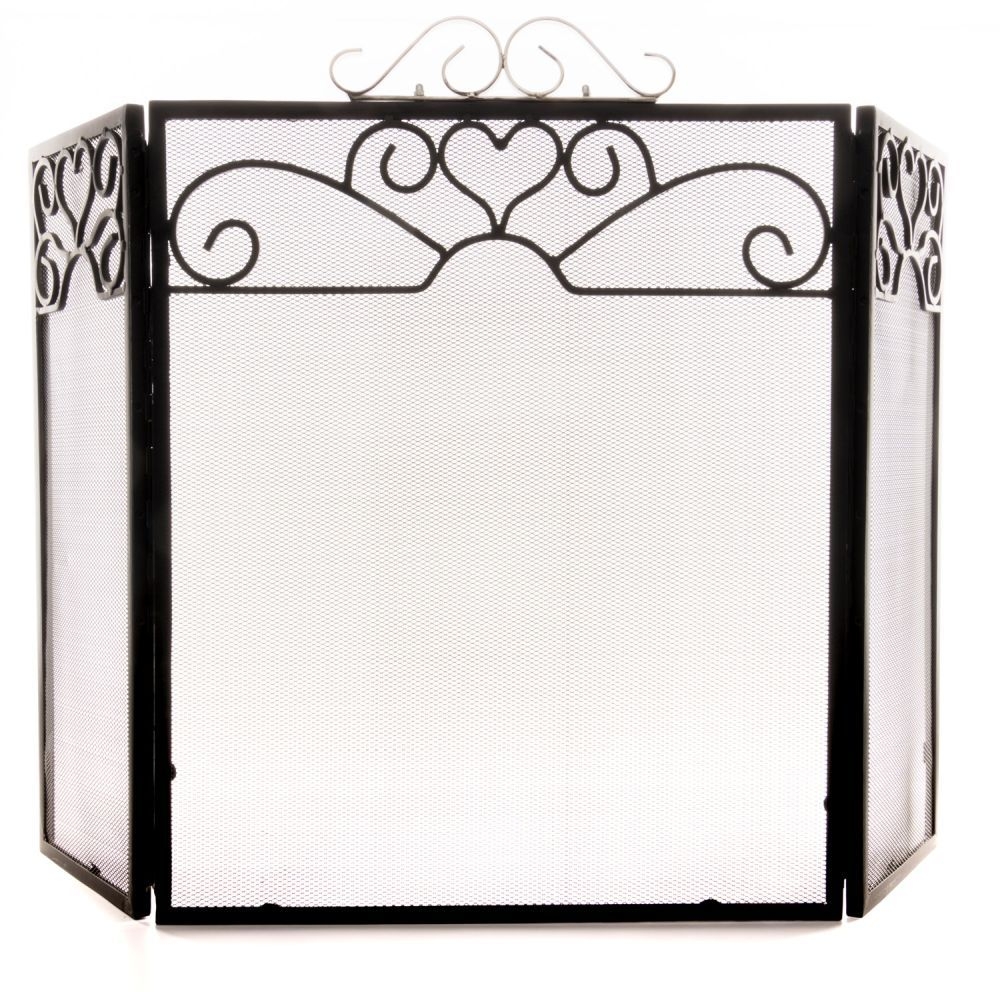 Fire Screen - Three Fold - Chrome Topped