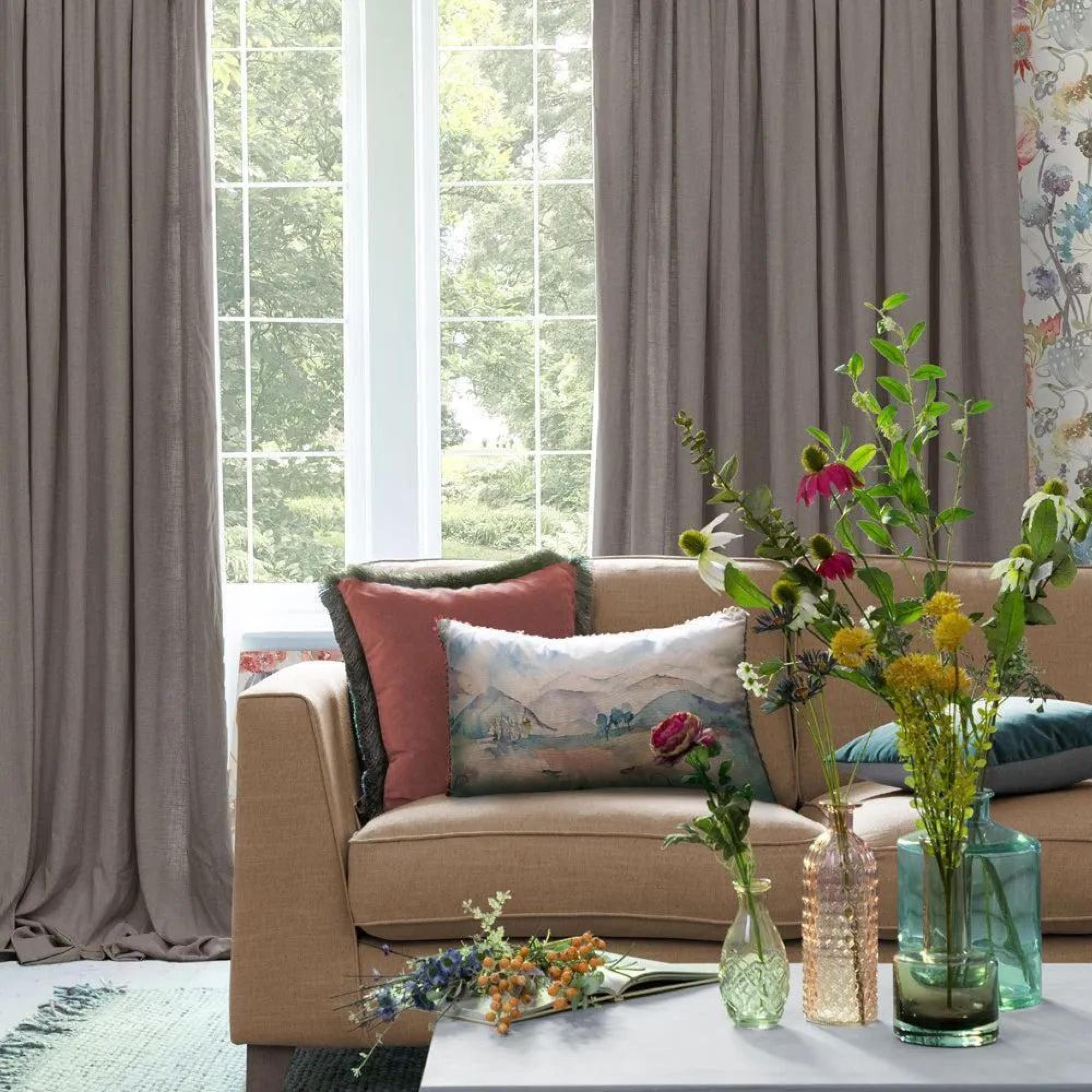 Clearance - Hawley Pencil Pleat Curtains - Dove Linen Blend - FSS16430