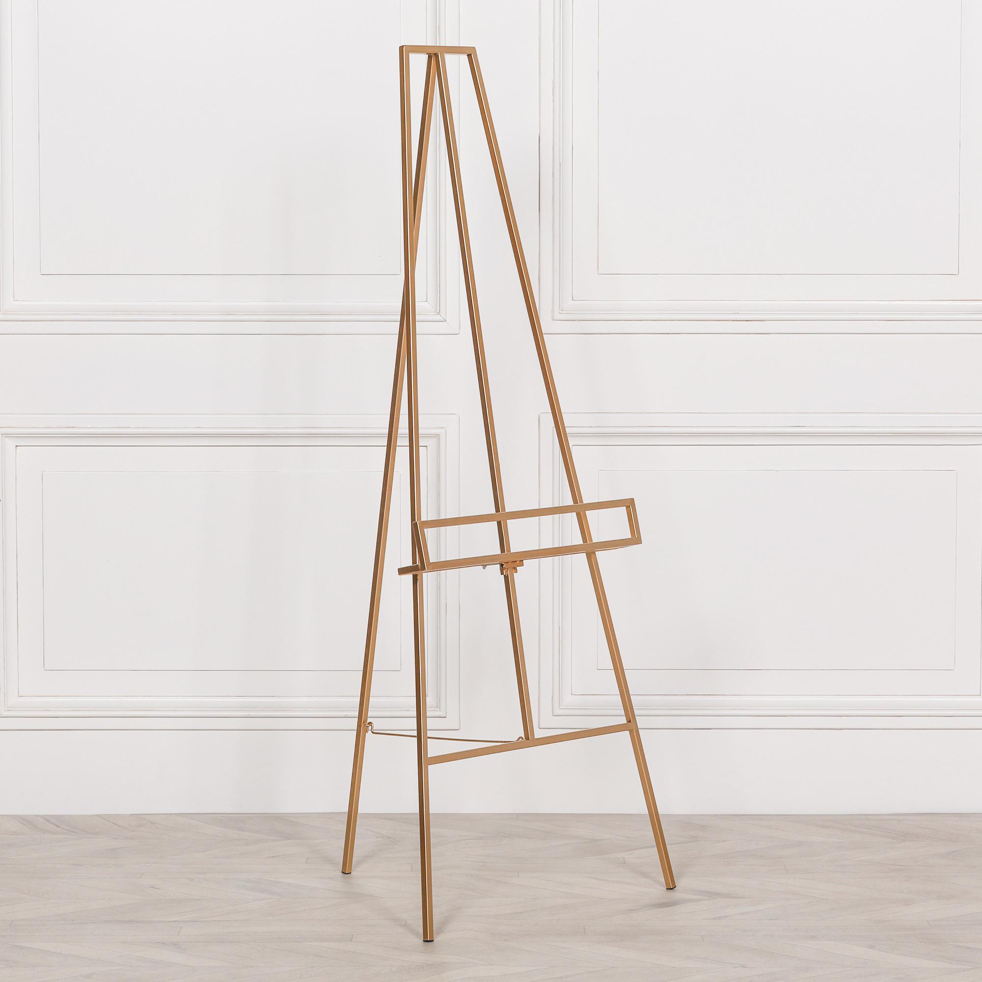 Contemporary Style Metal Easel - Gold