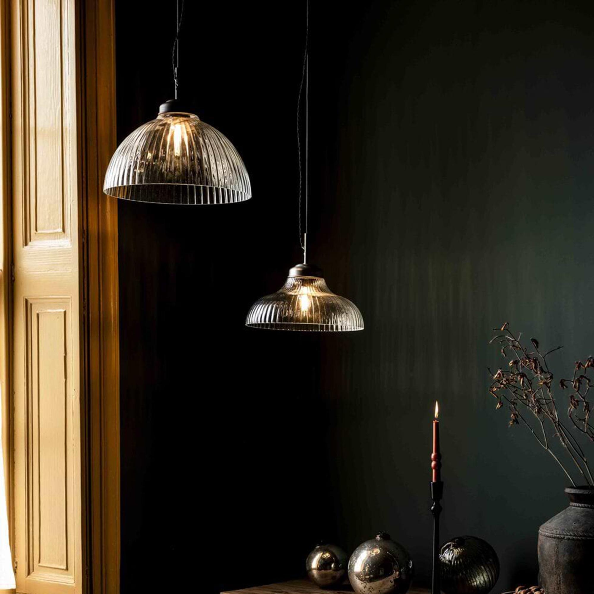 Fovant Glass Pendant Light Large Antique Bronze