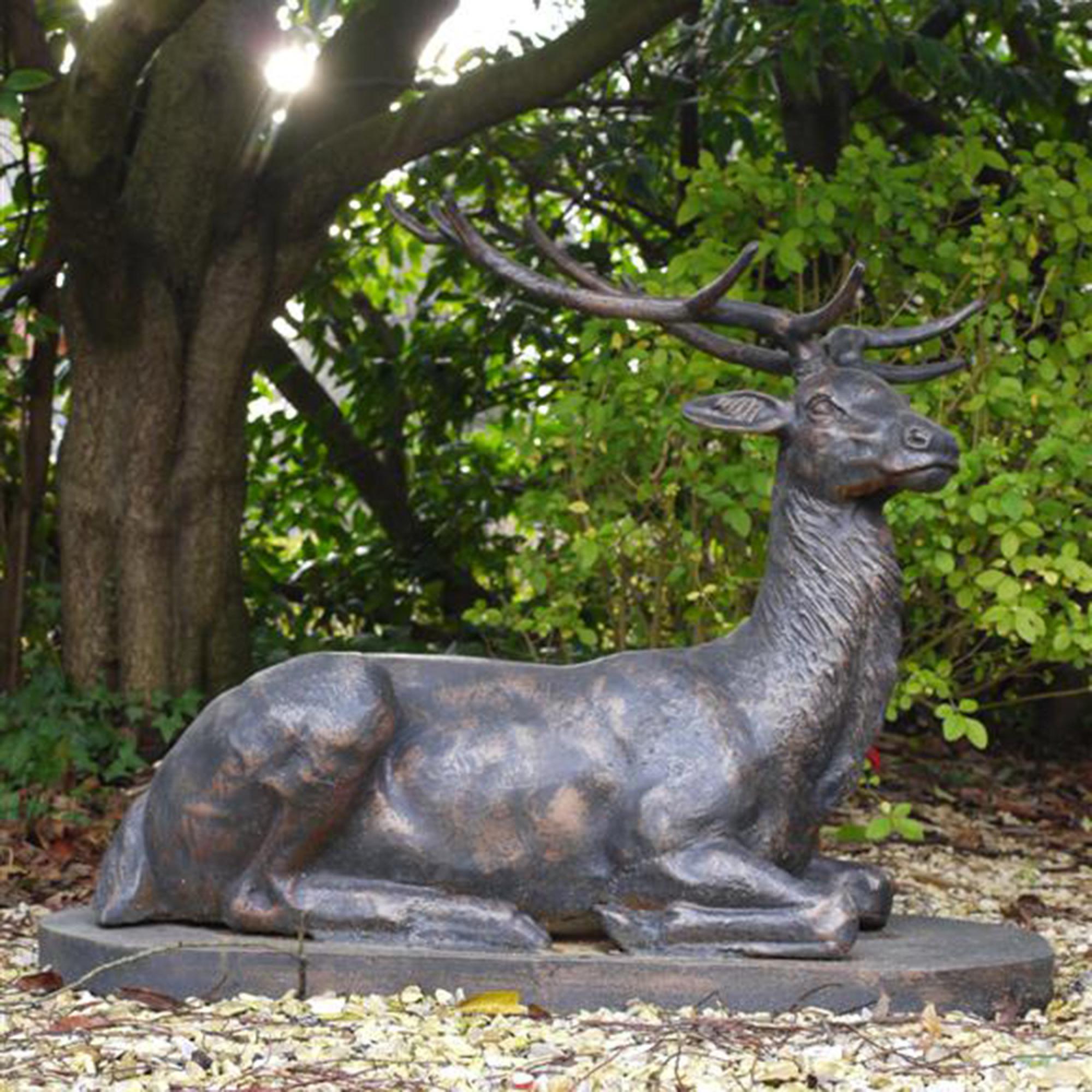 Garden Stag Ornament Laying
