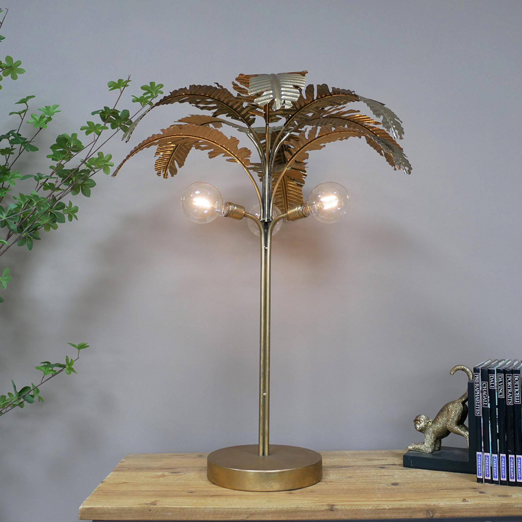 Gold Palm Tree Table Lamp