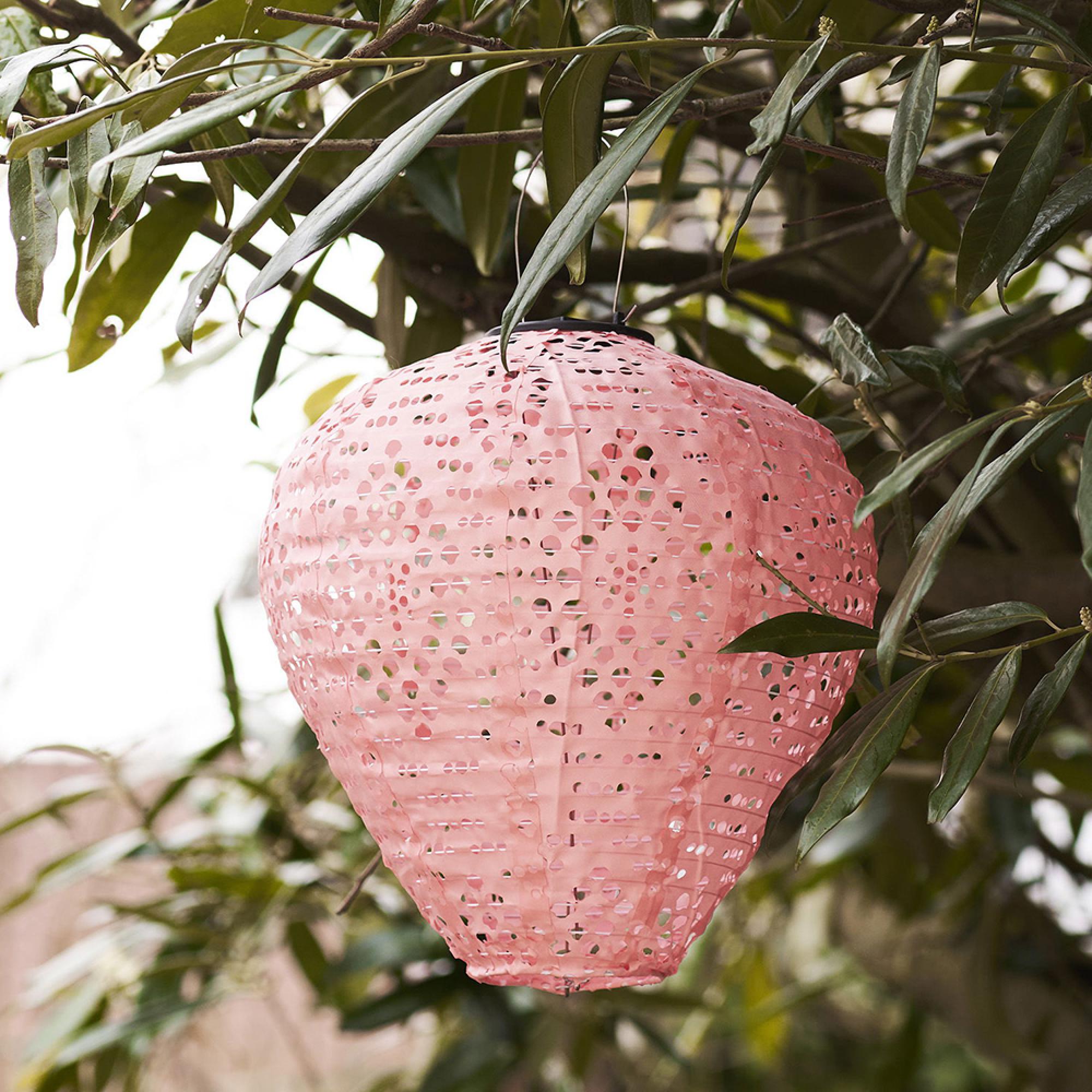 Greatham LED Lantern - Pink - Metal