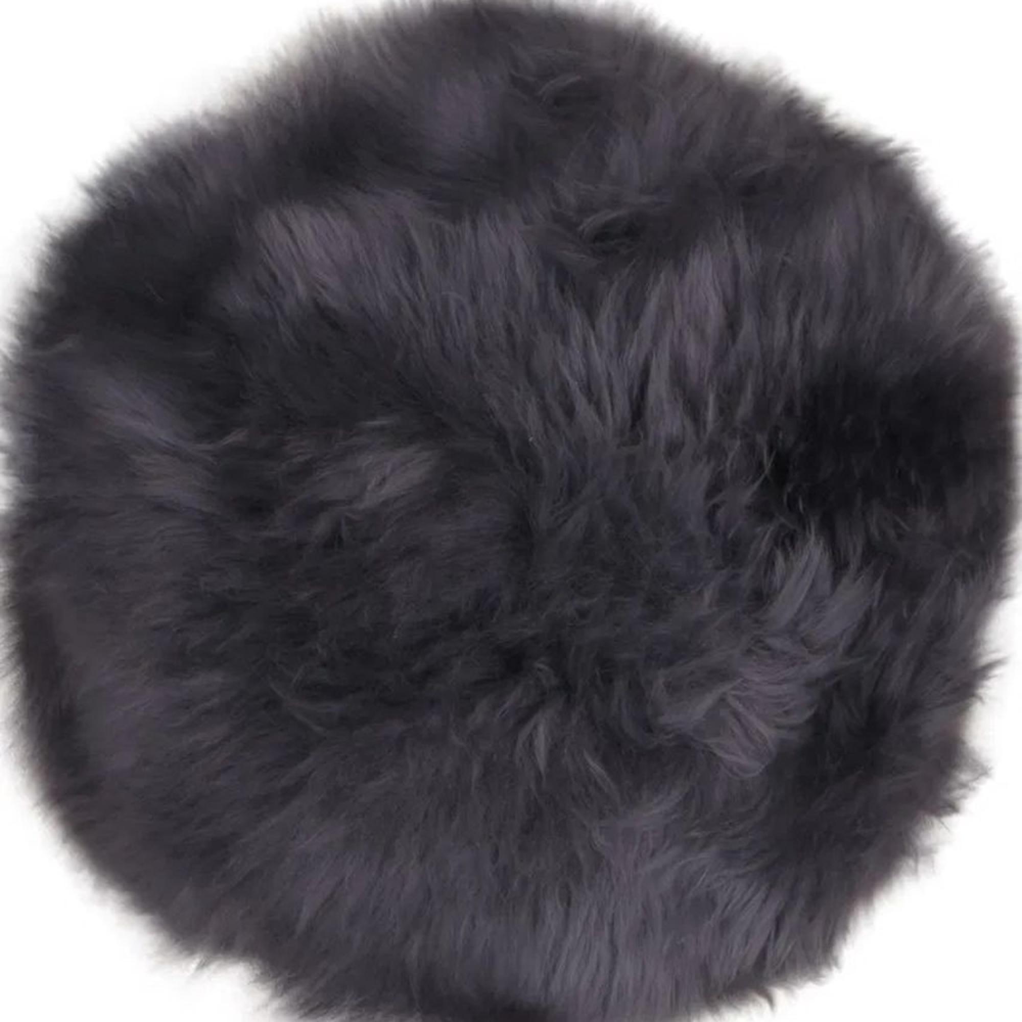 Round Seat Cushion - Lambskin - Grey