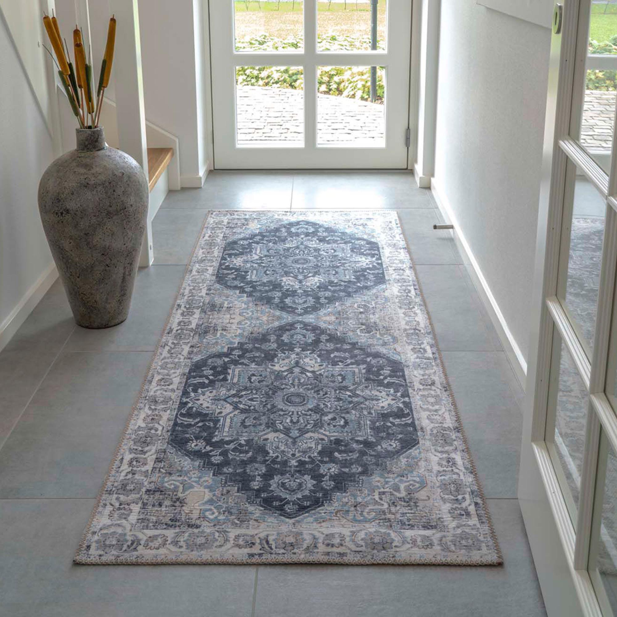 Havana Hallway Runner - Blue - 200cm x 80cm