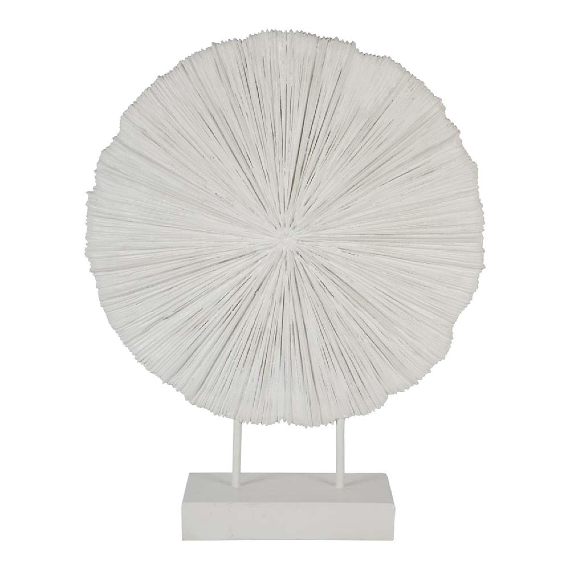 Orbis Sculpture - White Textured - On Stand