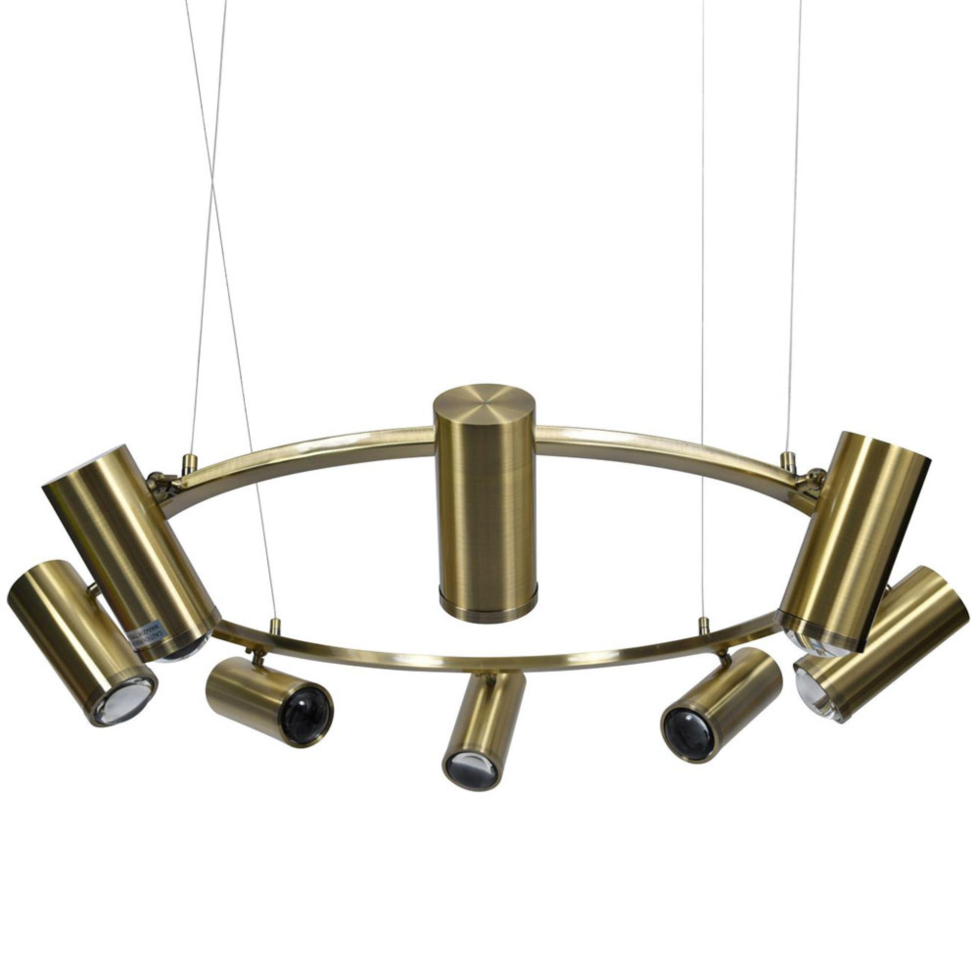 Stukely Pendant - Brushed Brass - Eight Spotlight