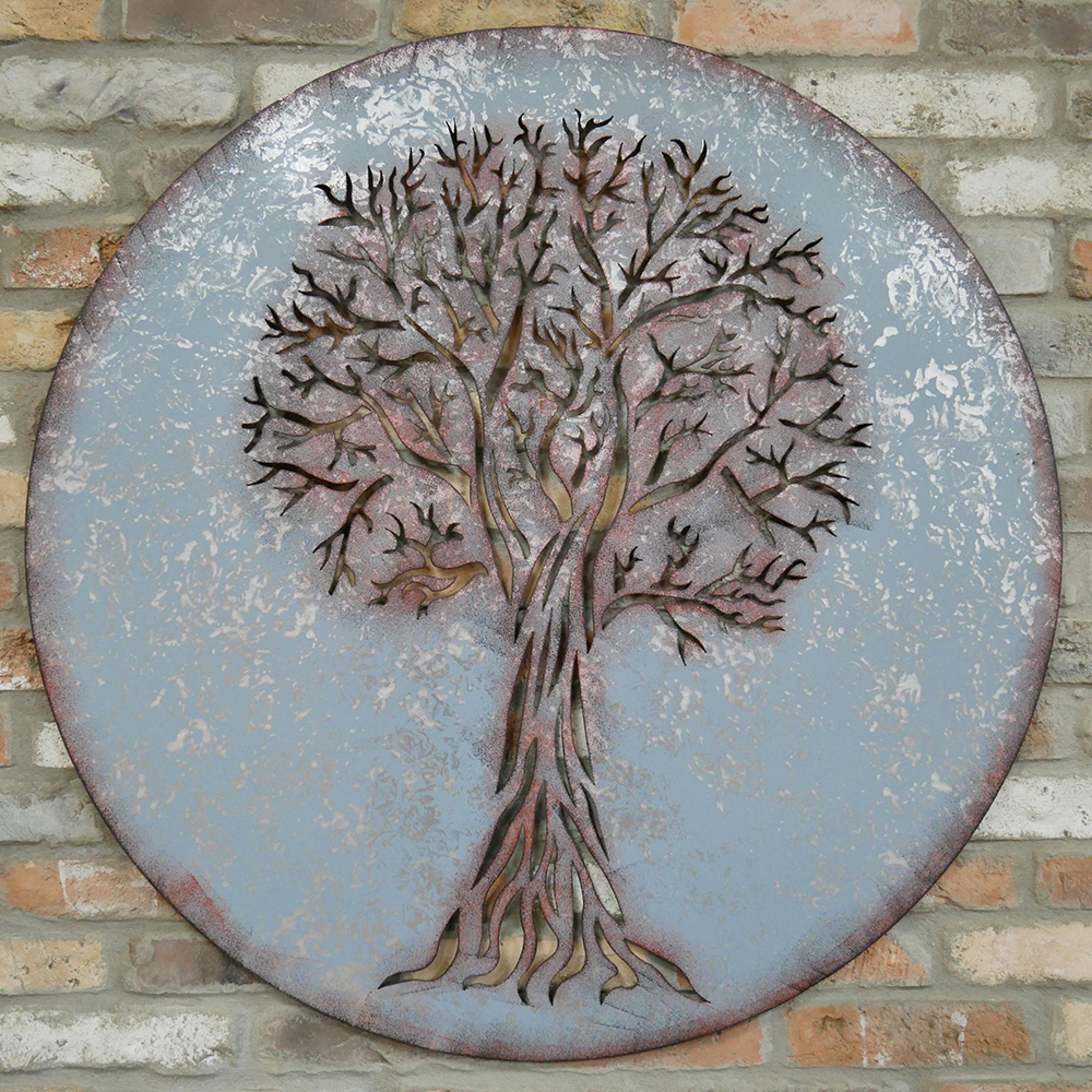 Metal Tree Wall Decoration Set Of 2 Metal