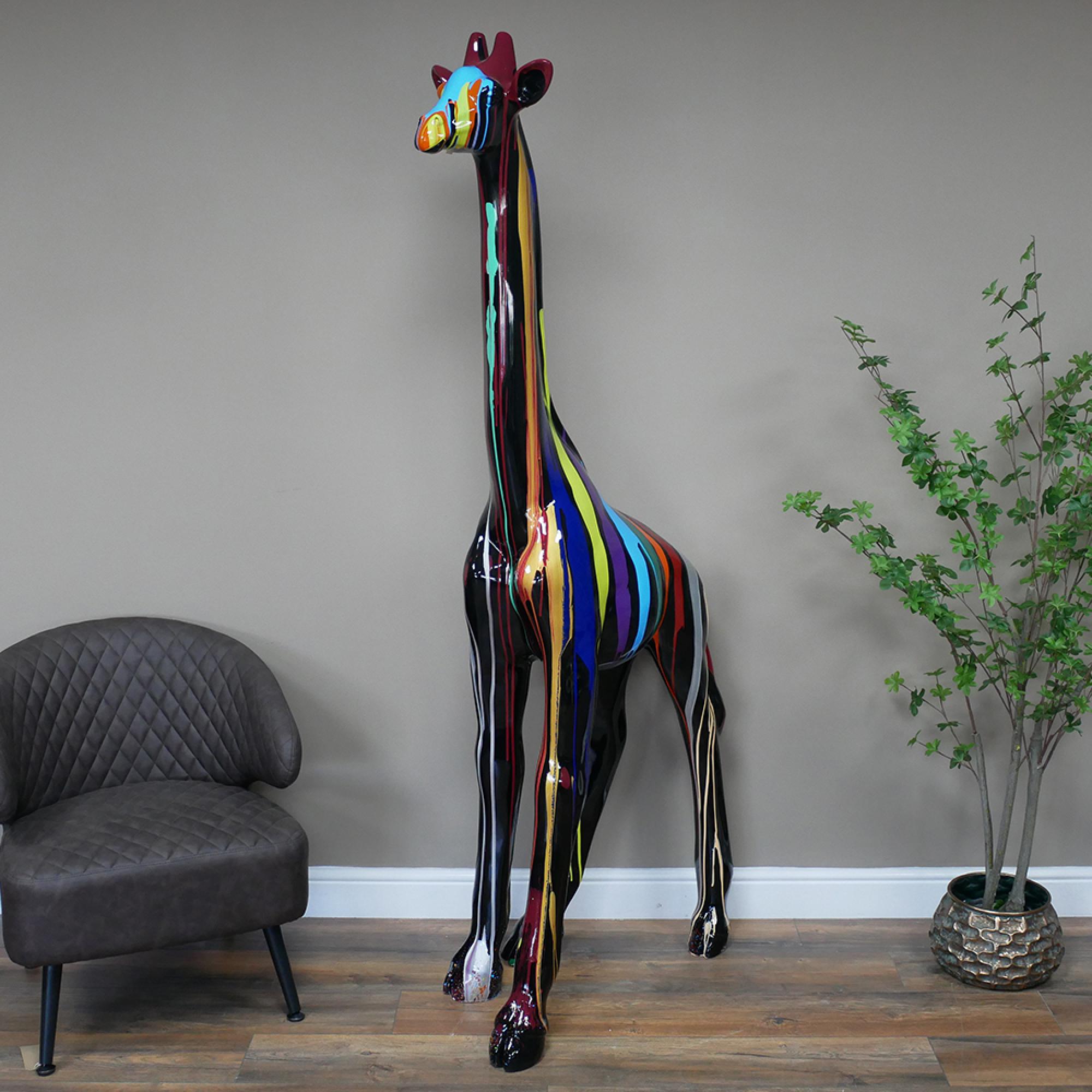 Garden Giraffe Statue - Multi-Coloured - Large - Resin
