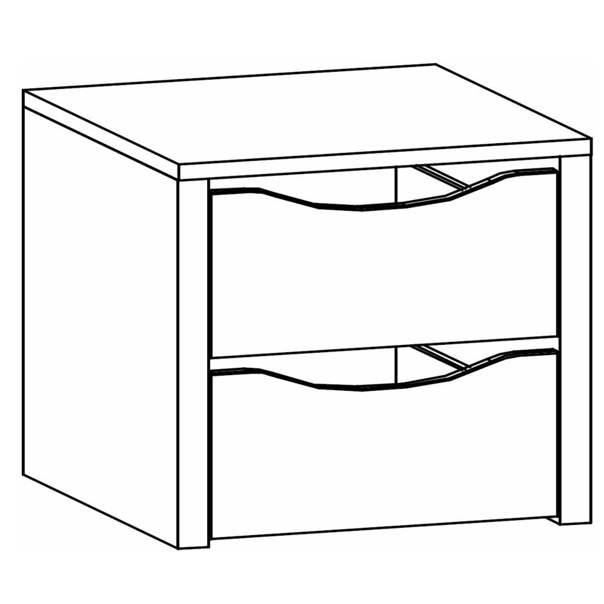Orange Compartment Interior - 2 Drawer - 45cm Width - For Sliding Wardrobe