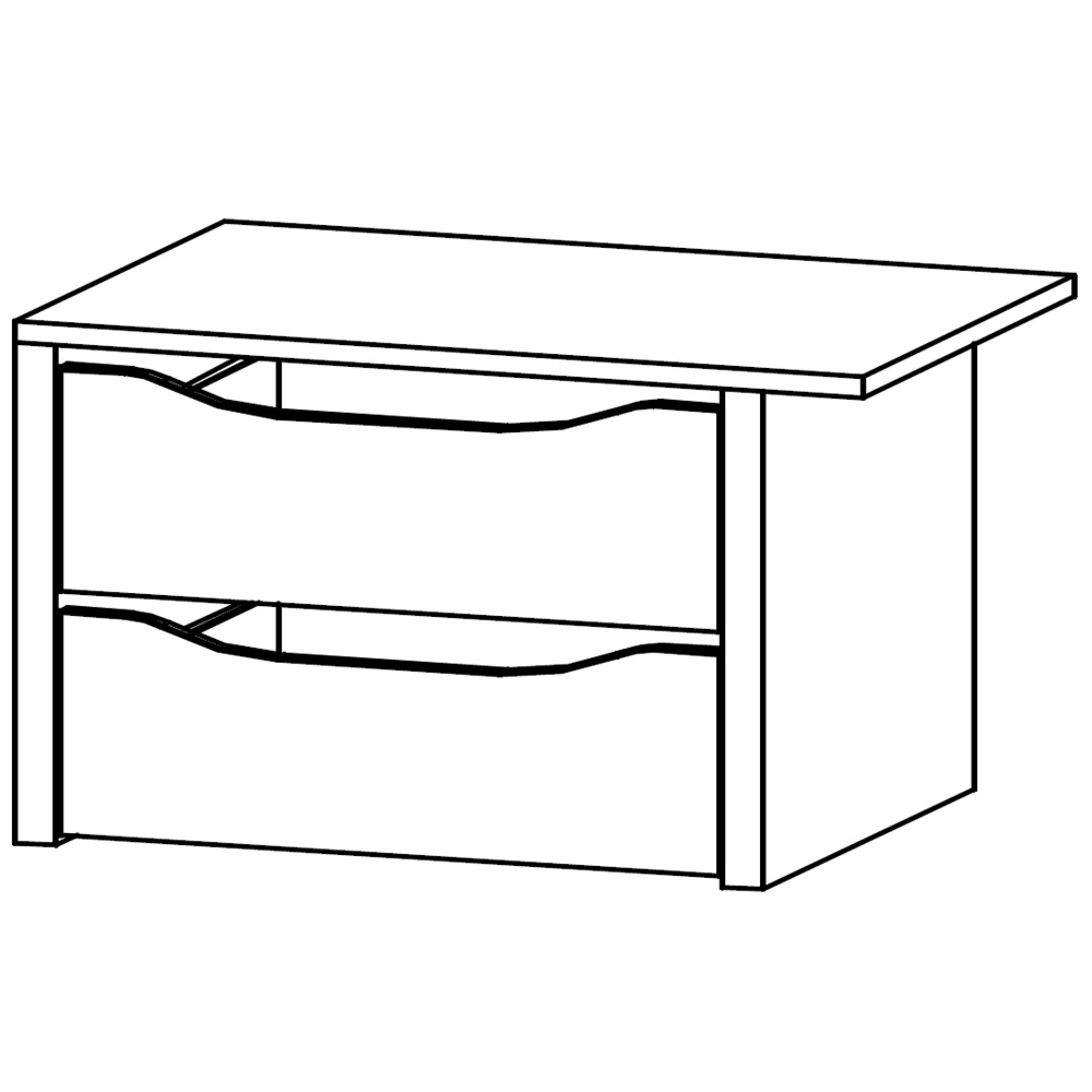 Orange Compartment Interior - 2 Drawer - 67.5cm Width - For Sliding Wardrobe