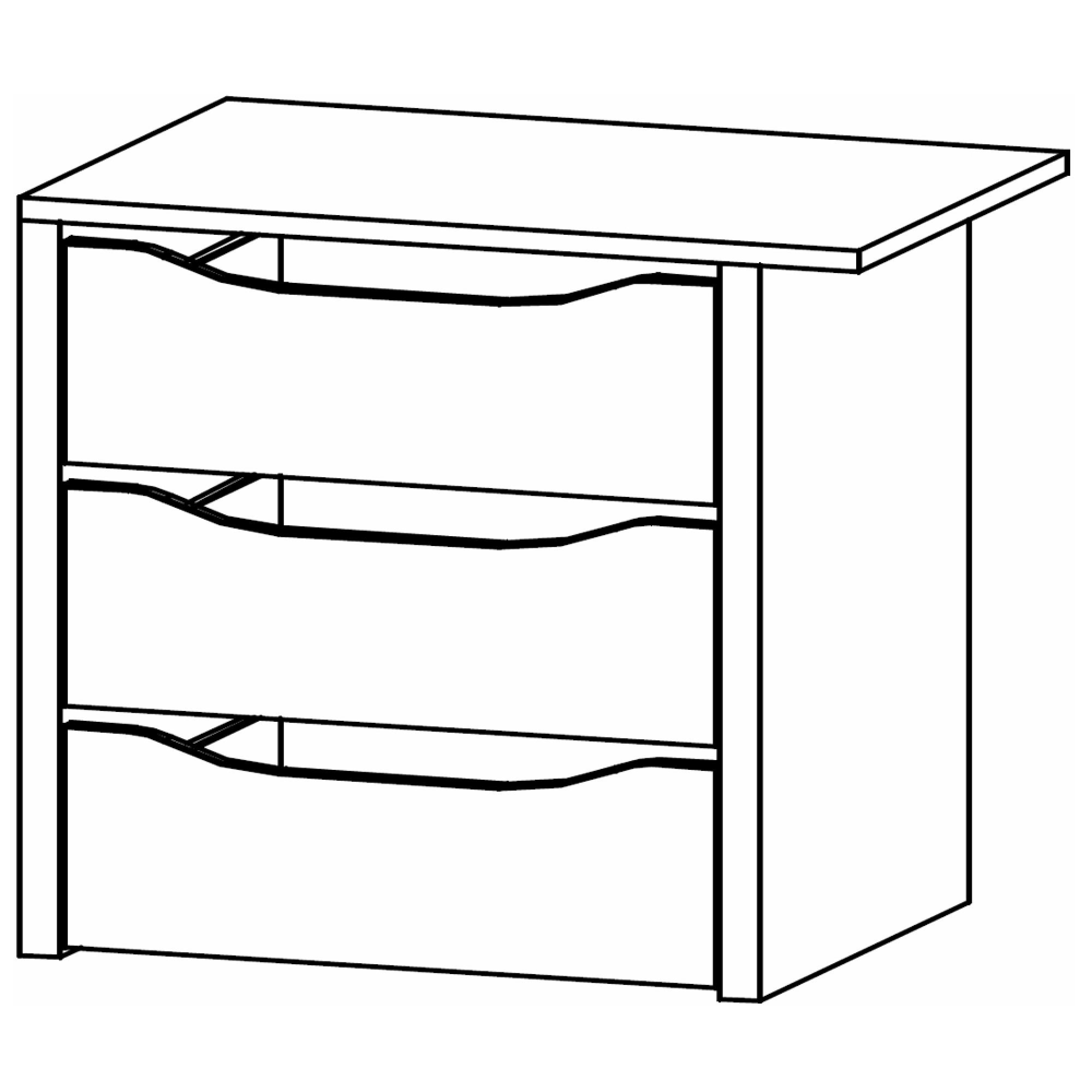 Orange Compartment Interior - 3 Drawer - 67.5cm Width - For Sliding Wardrobe