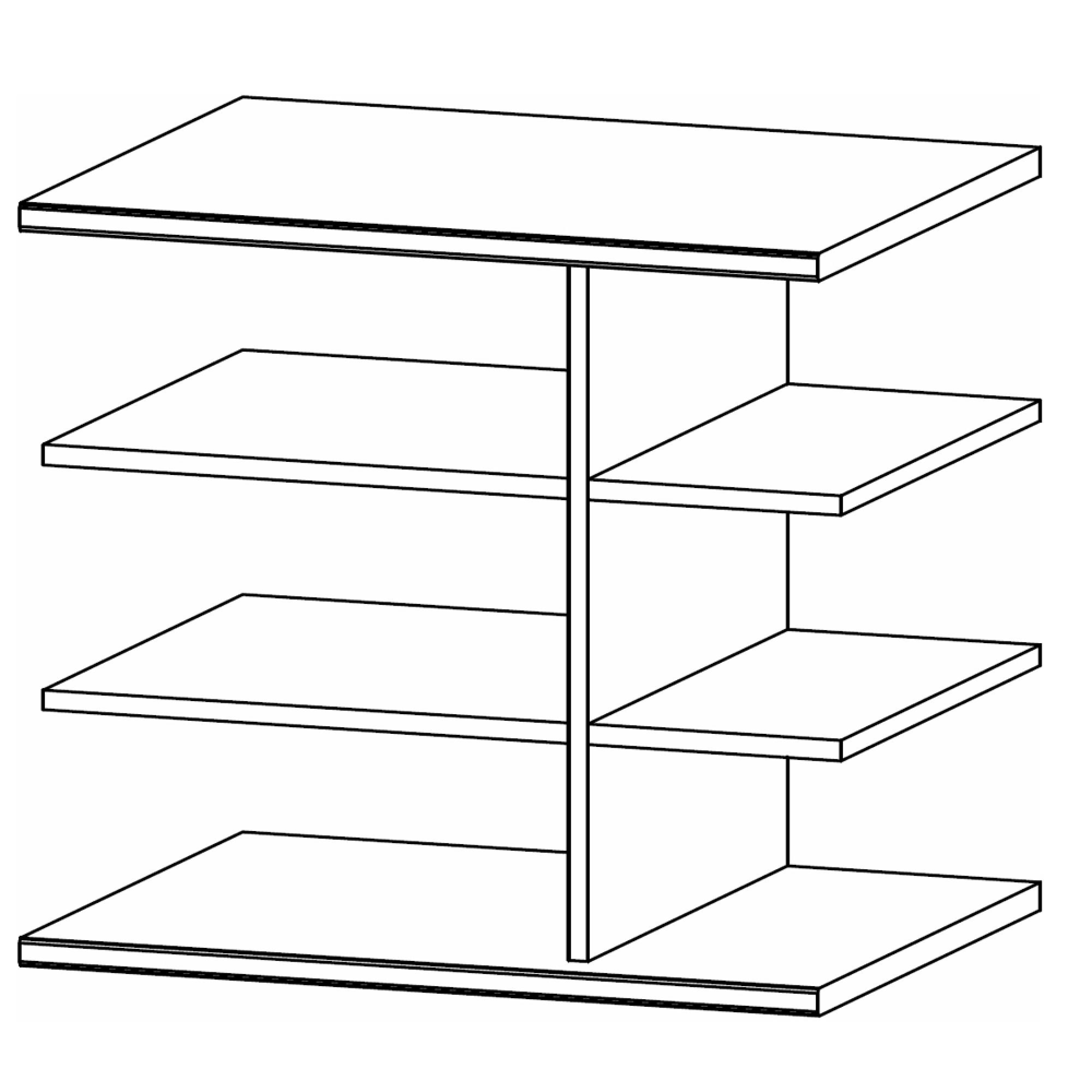 Orange Compartment Shelf Commitment - 67.5cm Width - For Sliding Wardrobe