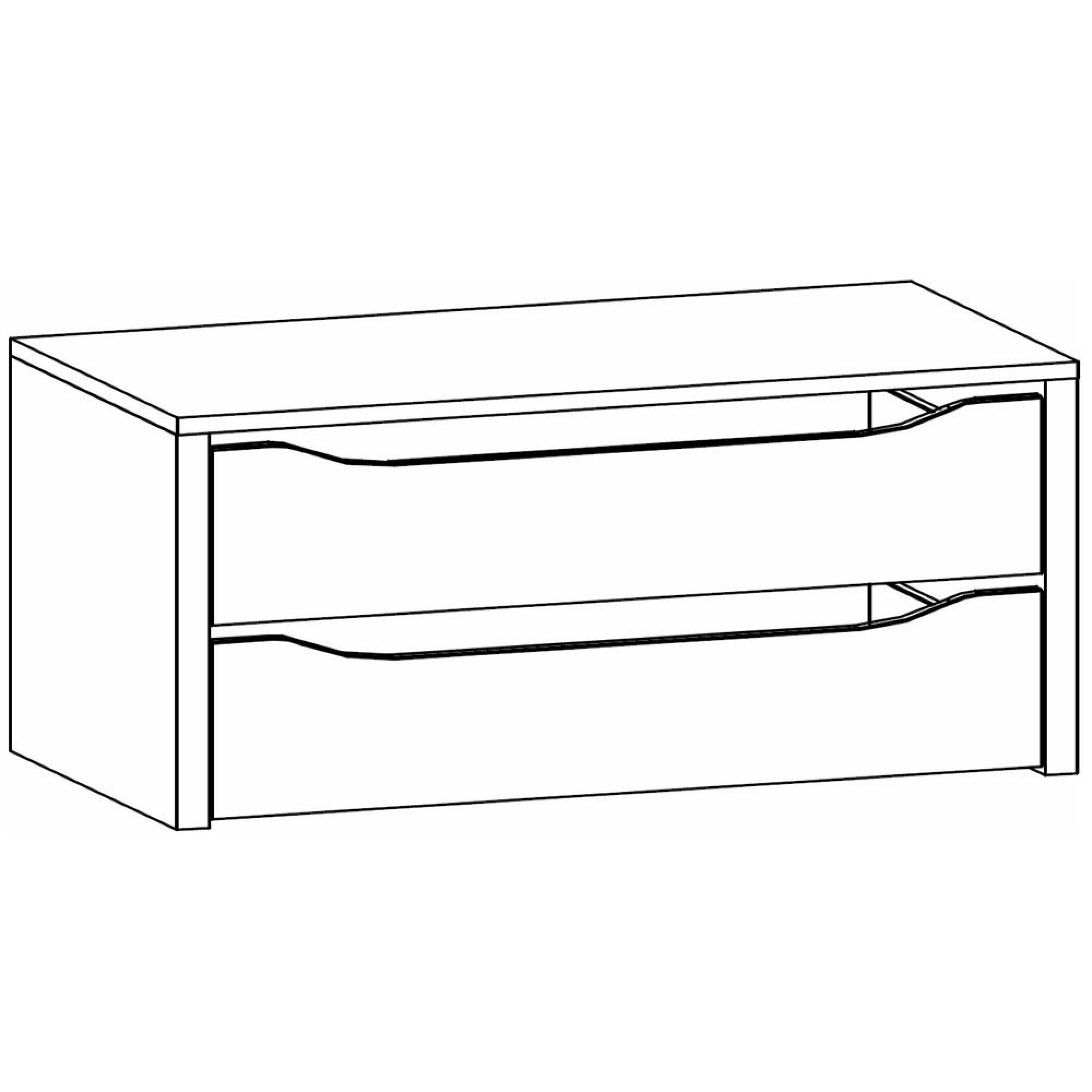 Orange Compartment Interior - 2 Drawer - 90cm Width - For Sliding Wardrobe