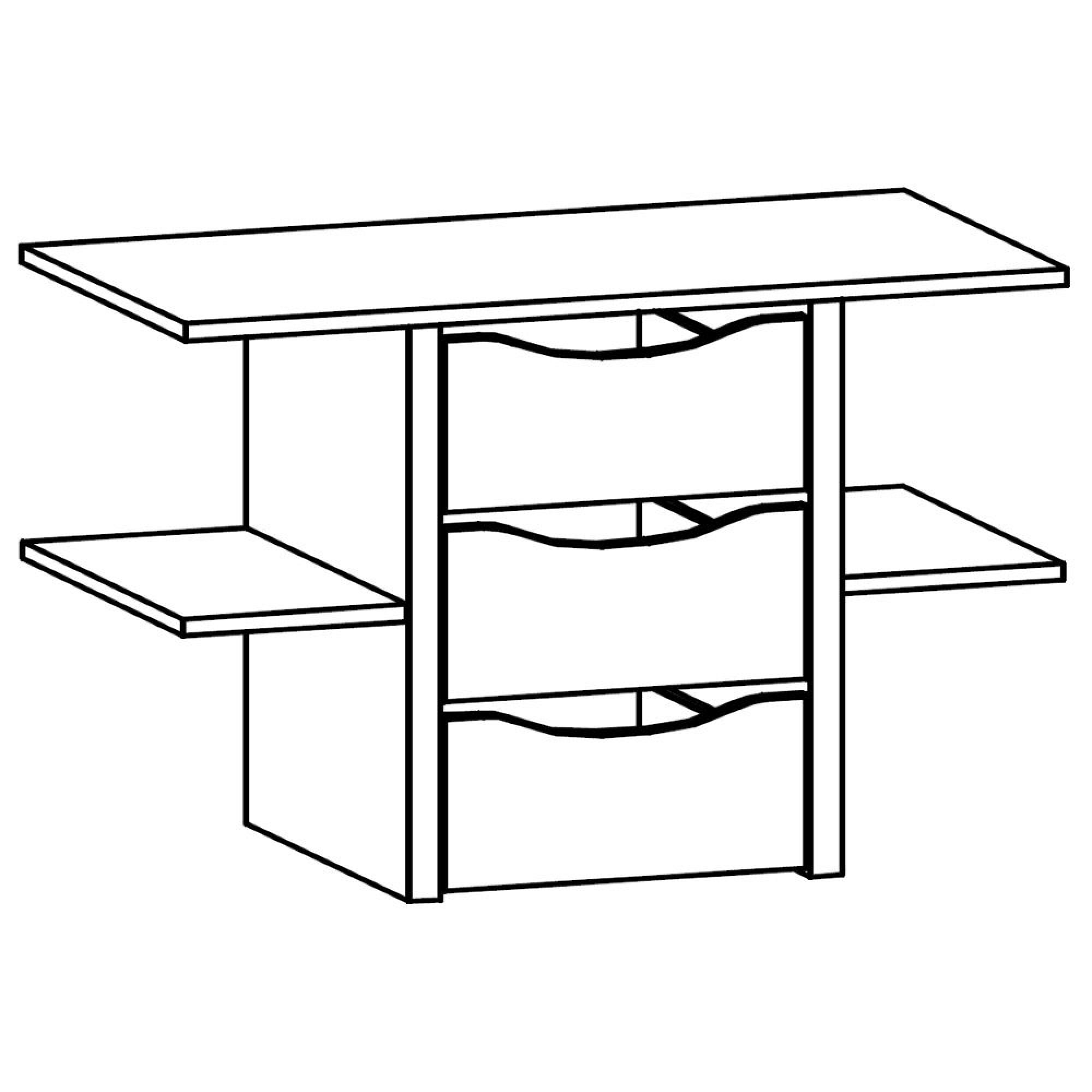 Orange Compartment Interior - 3 Drawer with Shelves - 90cm Width - For Sliding Wardrobe