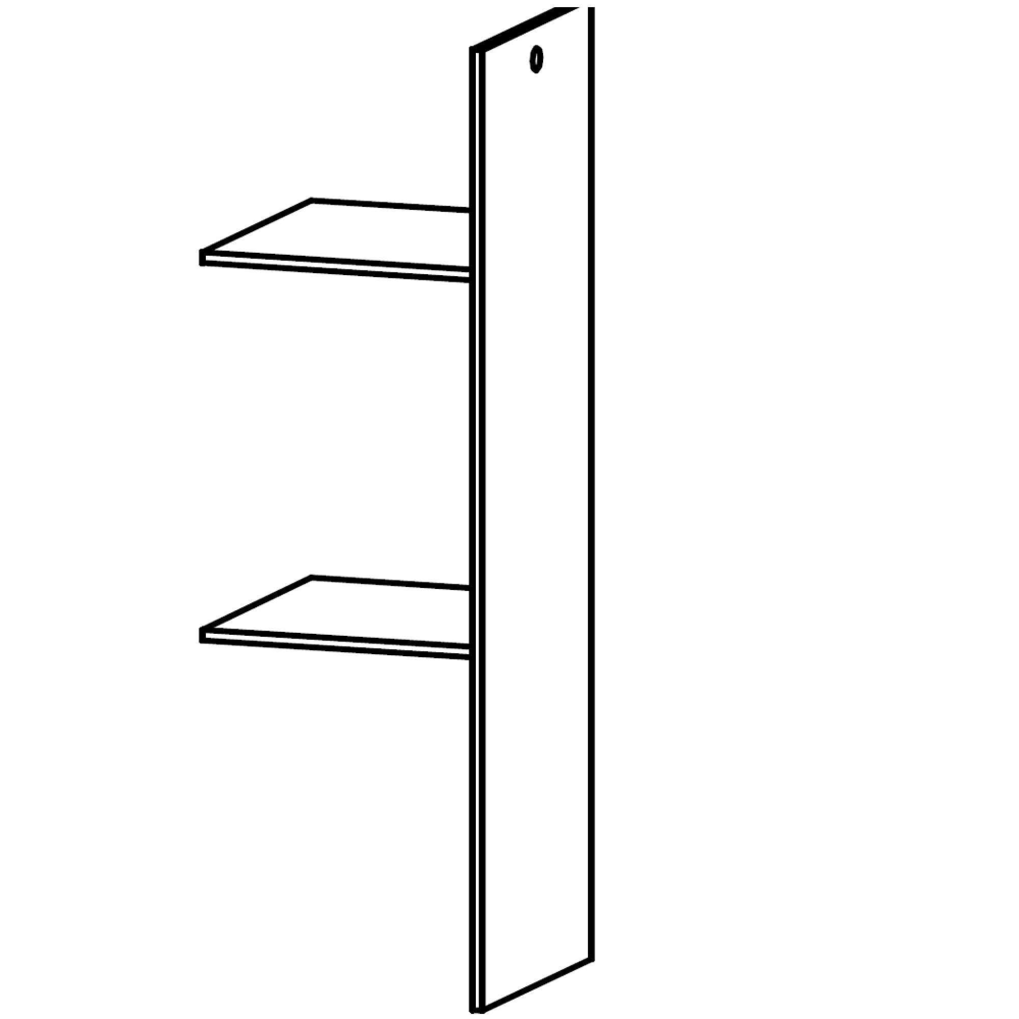 Orange Wardrobe Interior Division - 90cm Width - 2 Shelves - For Sliding Wardrobe