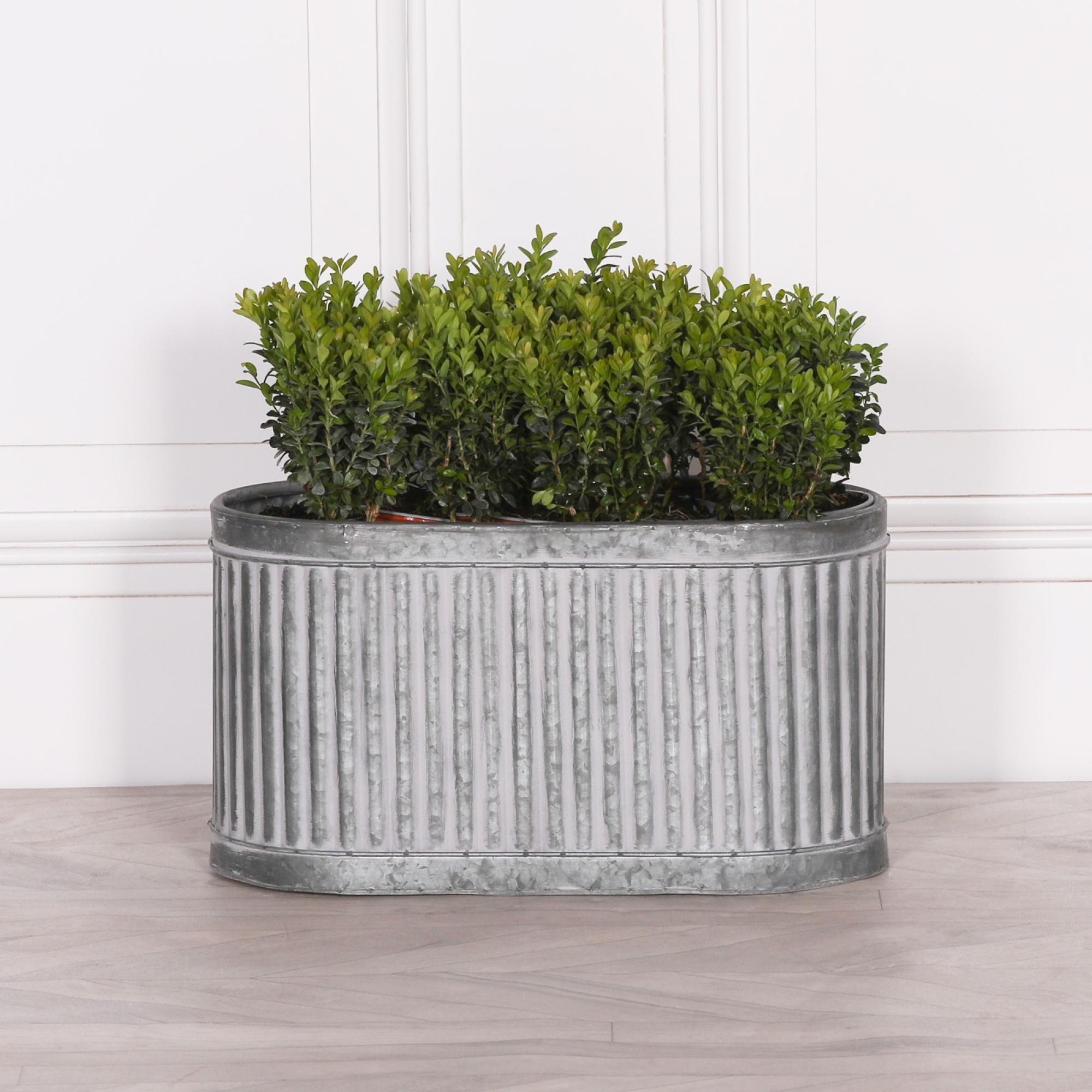 Metal Planter - Ribbed - Medium