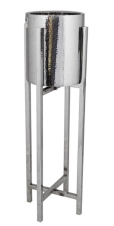 Wine Cooler Bowl - Stainless Metal - On Stand